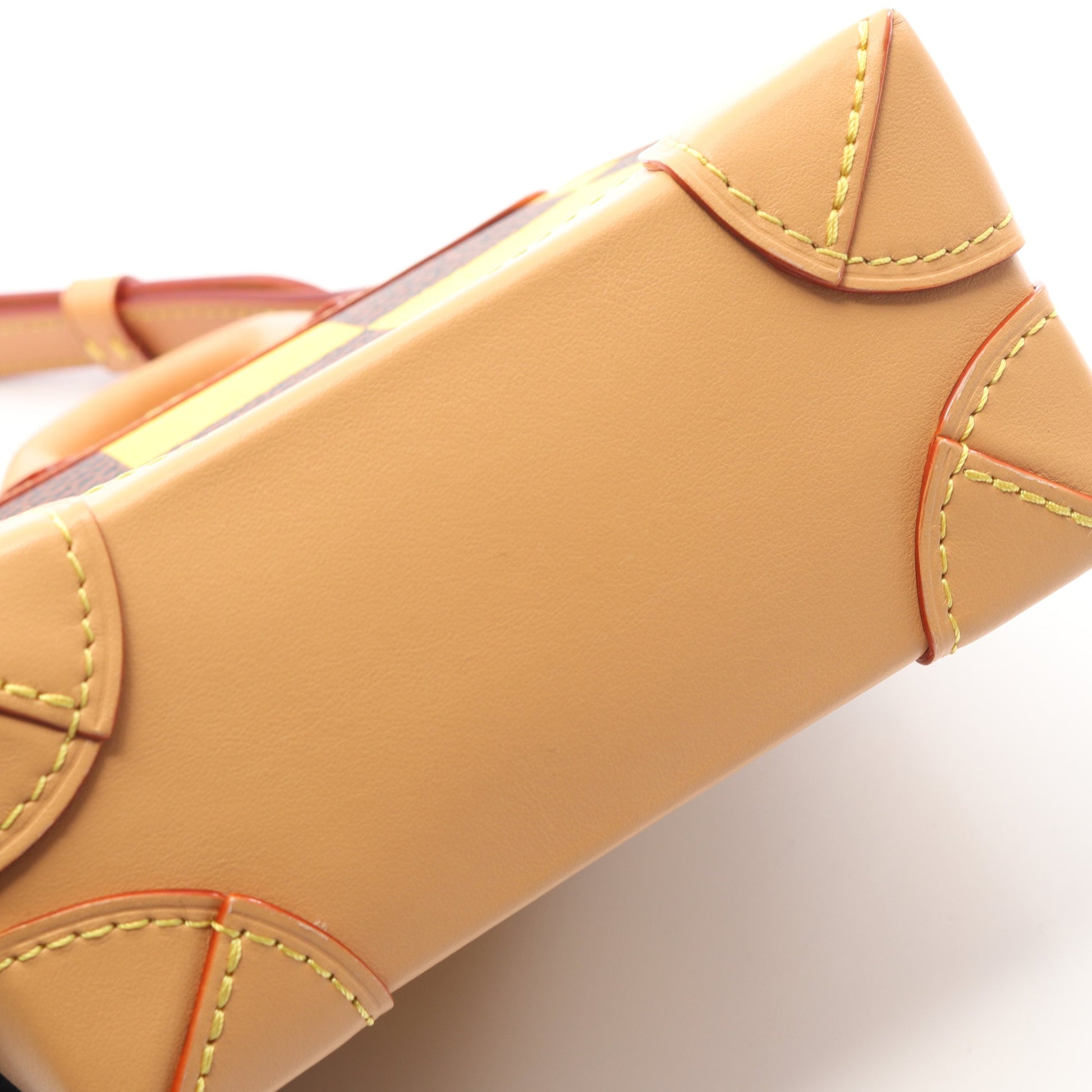 ナノ スティーマー ダミエポップ ショルダーバッグ PVC レザー ブラウン イエロー 2WAY ルイヴィトン バッグ LOUIS VUITTON