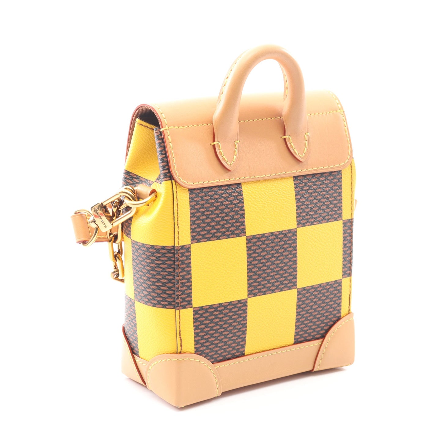 ナノ スティーマー ダミエポップ ショルダーバッグ PVC レザー ブラウン イエロー 2WAY ルイヴィトン バッグ LOUIS VUITTON