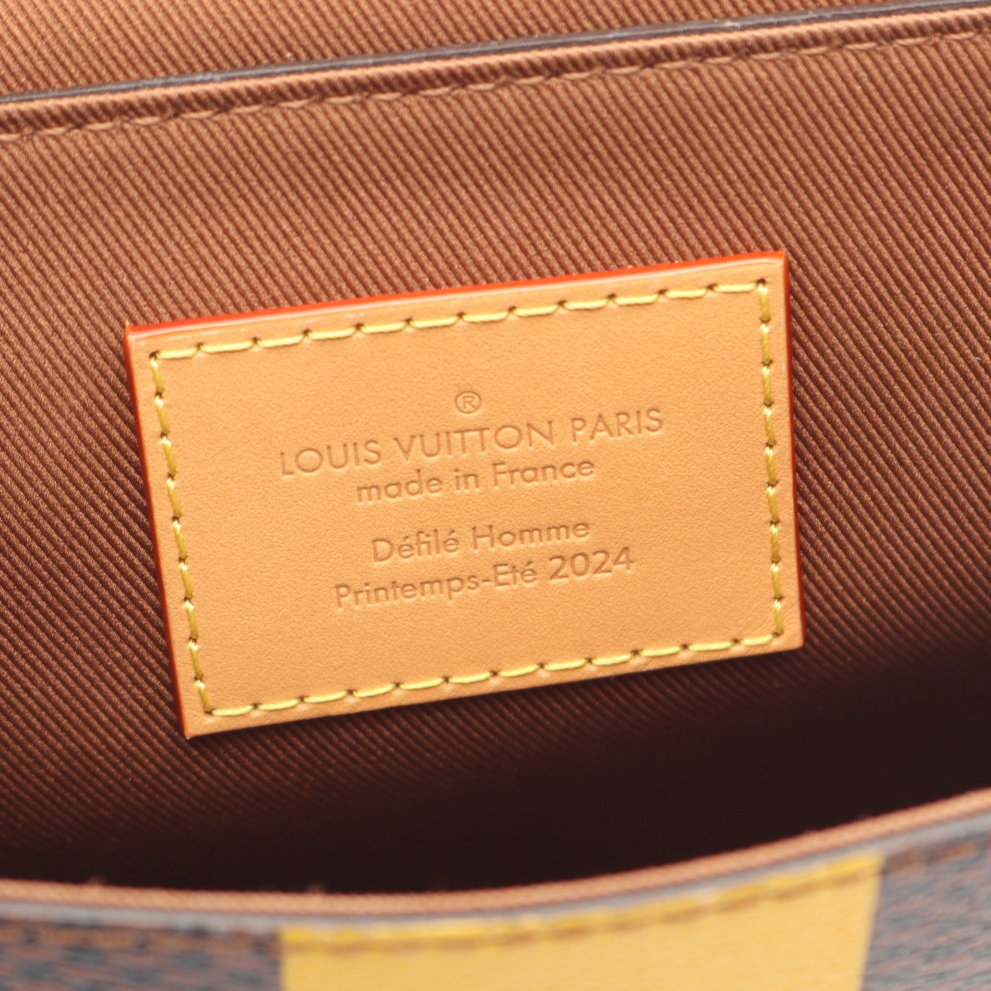 ナノ スティーマー ダミエポップ ショルダーバッグ PVC レザー ブラウン イエロー 2WAY ルイヴィトン バッグ LOUIS VUITTON