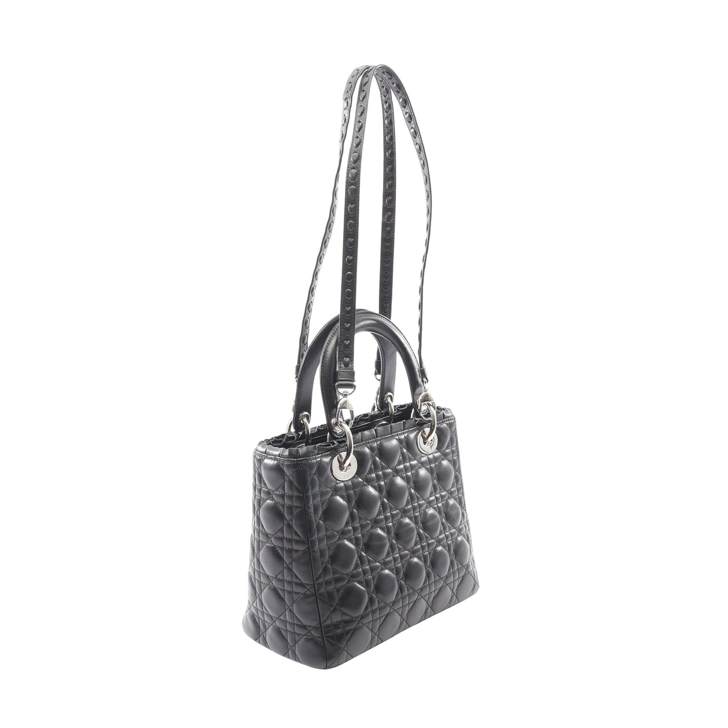 LADY DIOR レディディオール ハンドバッグ ラムスキン ブラック 2WAY クリスチャンディオール バッグ Christian Dior