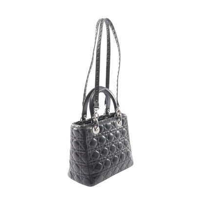 LADY DIOR レディディオール ハンドバッグ ラムスキン ブラック 2WAY クリスチャンディオール バッグ Christian Dior