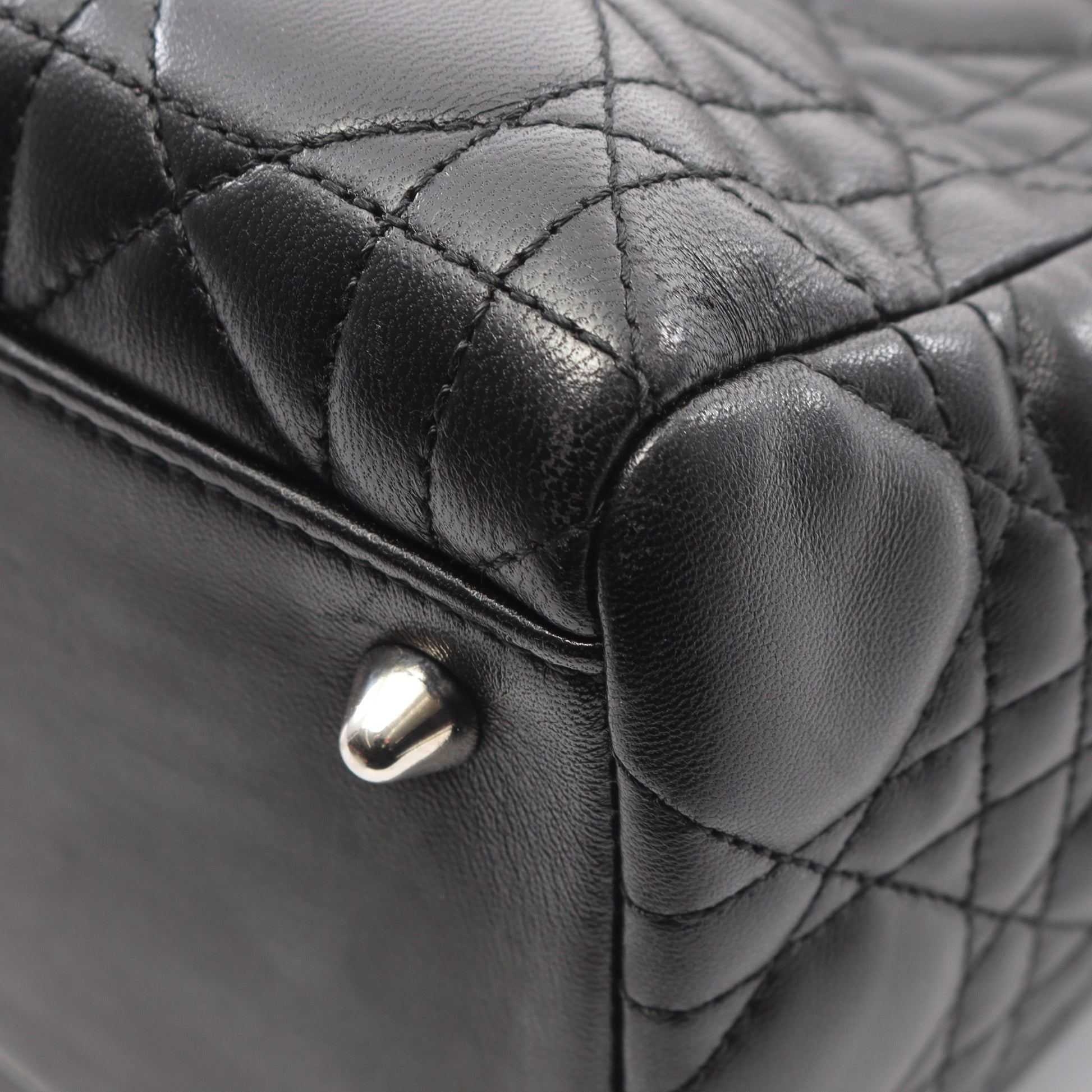 LADY DIOR レディディオール ハンドバッグ ラムスキン ブラック 2WAY クリスチャンディオール バッグ Christian Dior