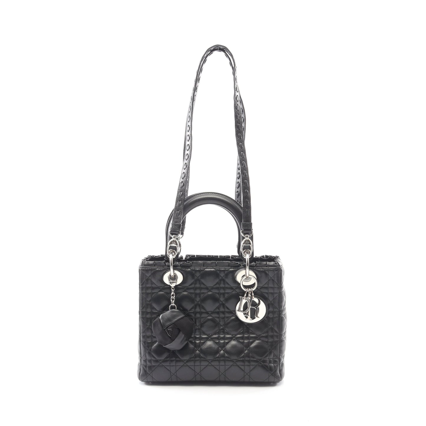 LADY DIOR レディディオール ハンドバッグ ラムスキン ブラック 2WAY クリスチャンディオール バッグ Christian Dior