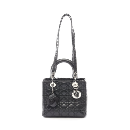 LADY DIOR レディディオール ハンドバッグ ラムスキン ブラック 2WAY クリスチャンディオール バッグ Christian Dior