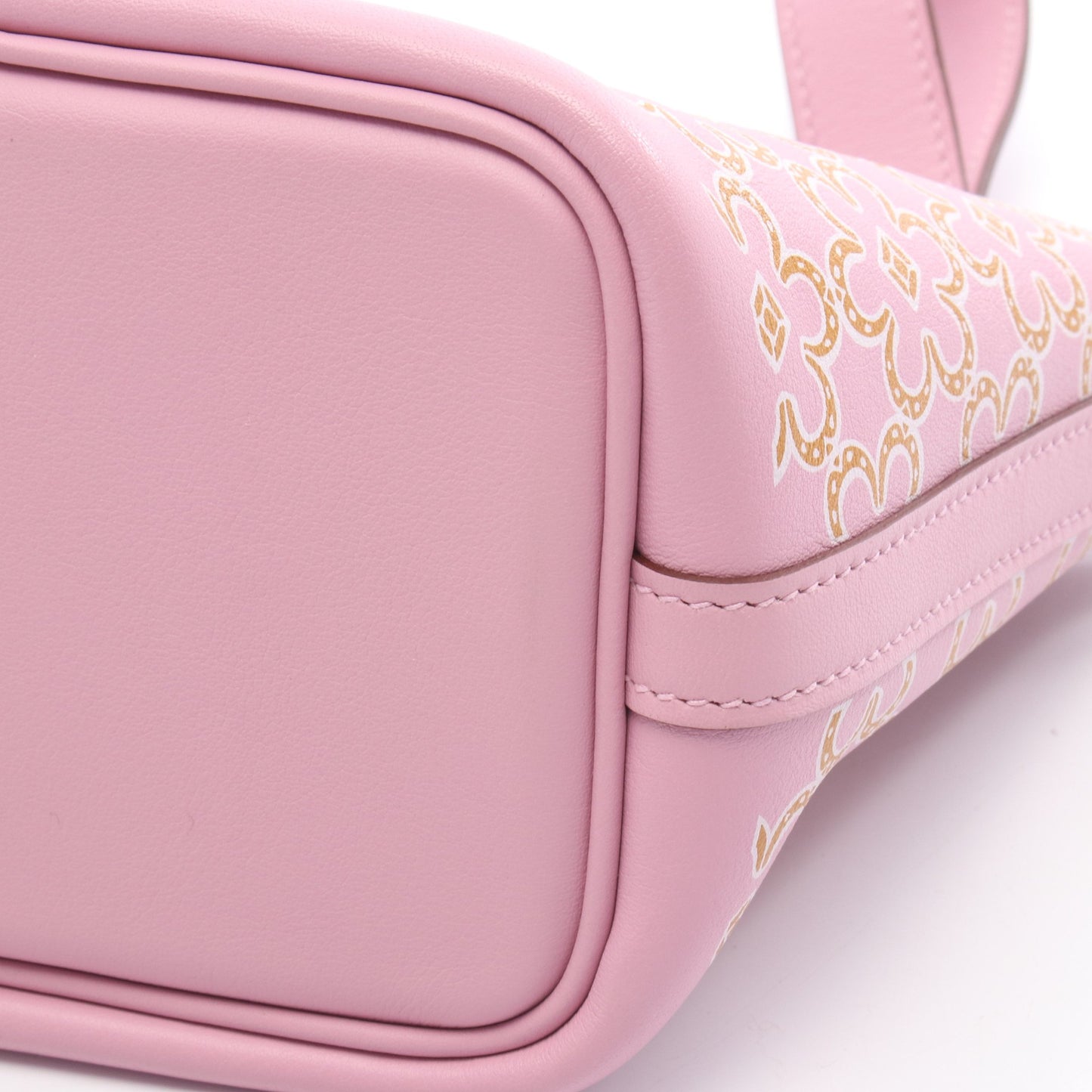 ピコタンロック ミクロ ラッキーデイジー モーヴシルベストル ハンドバッグ ヴォースイフト ピンク ライトブラウン ホワイト シルバー金具 U刻印 エルメス バッグ HERMES