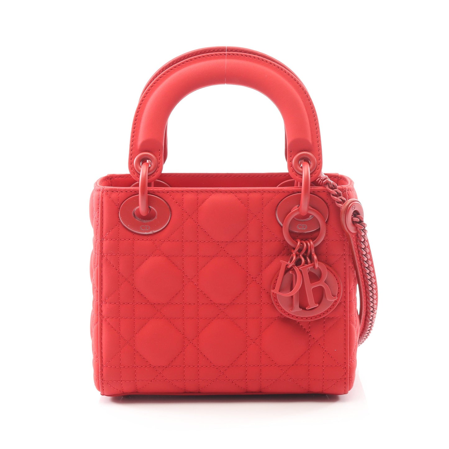 レディディオール ミニ ハンドバッグ レザー レッド 2WAY クリスチャンディオール バッグ Christian Dior