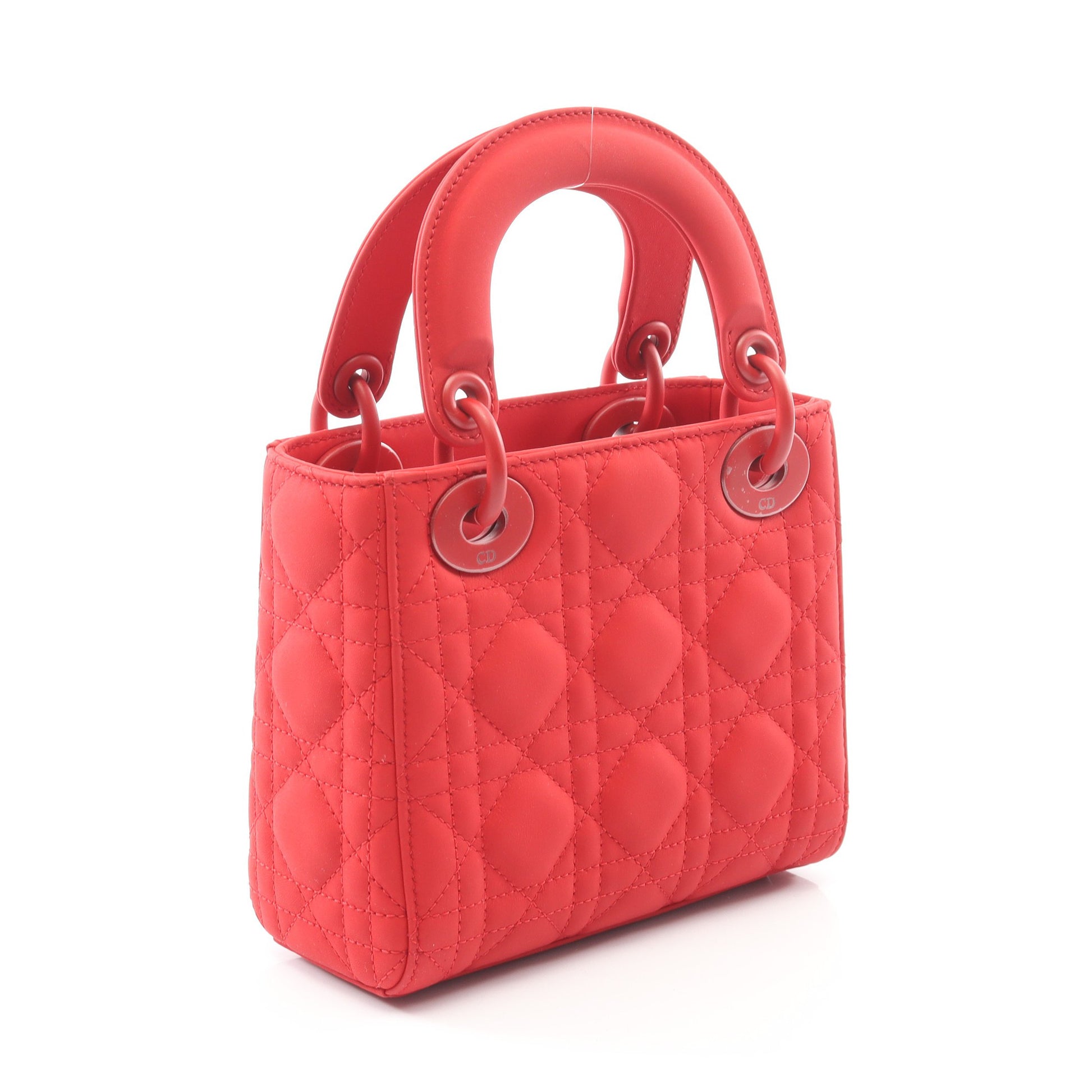 レディディオール ミニ ハンドバッグ レザー レッド 2WAY クリスチャンディオール バッグ Christian Dior