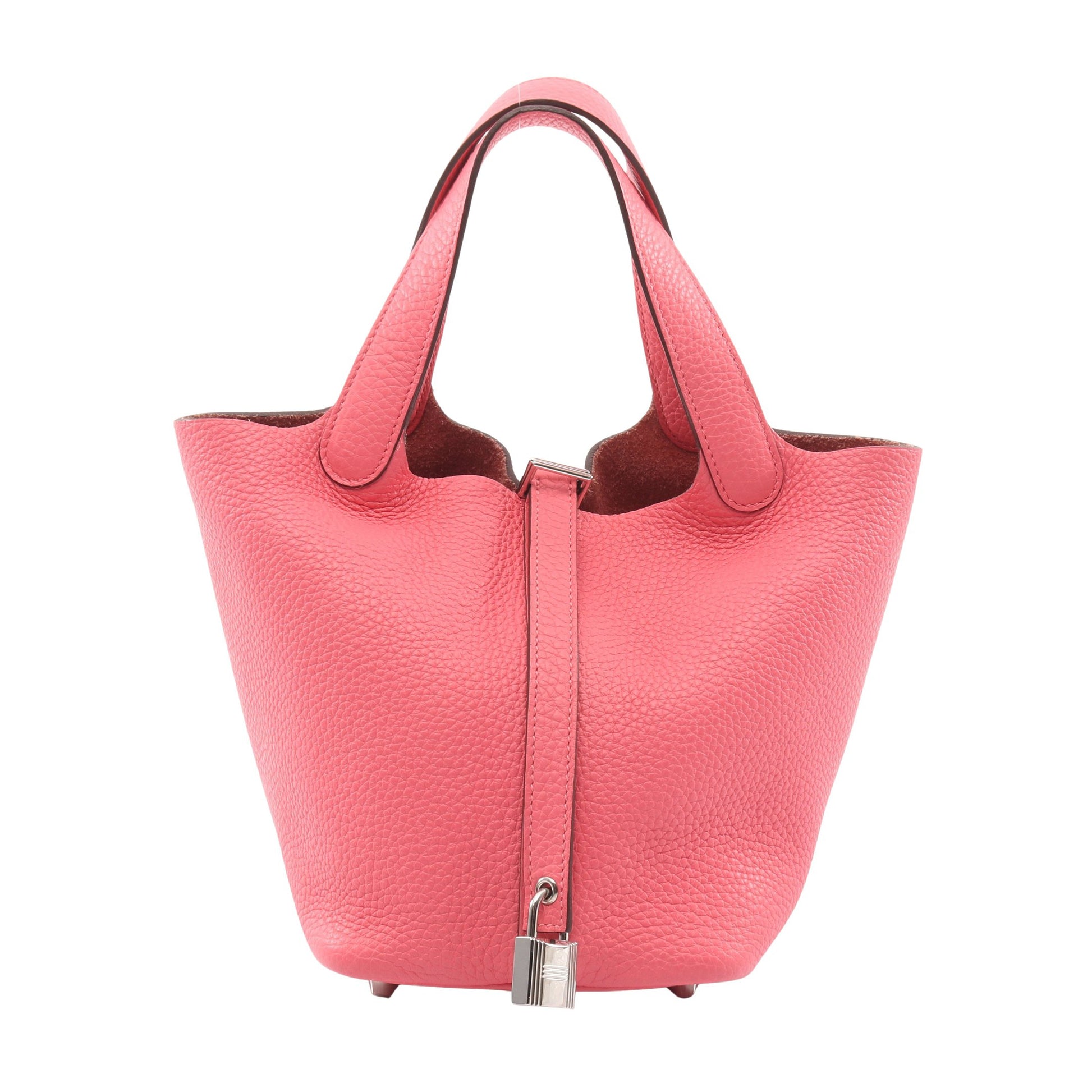 ピコタンロックPM ローズアザレ ハンドバッグ トリヨンクレマンス ピンク シルバー金具 Y刻印 エルメス バッグ HERMES