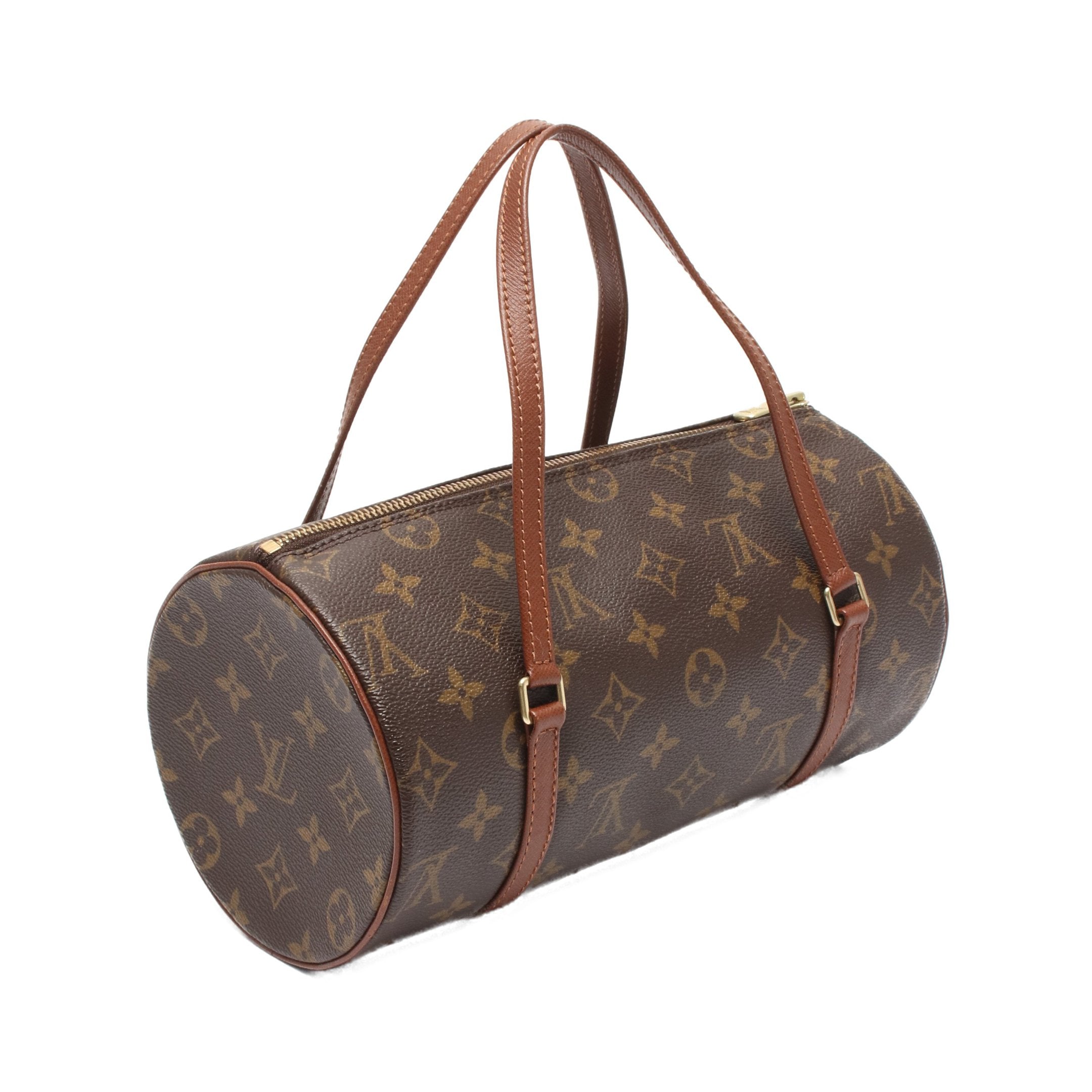 パピヨン30 モノグラム 旧型 ハンドバッグ PVC レザー ブラウン ルイ