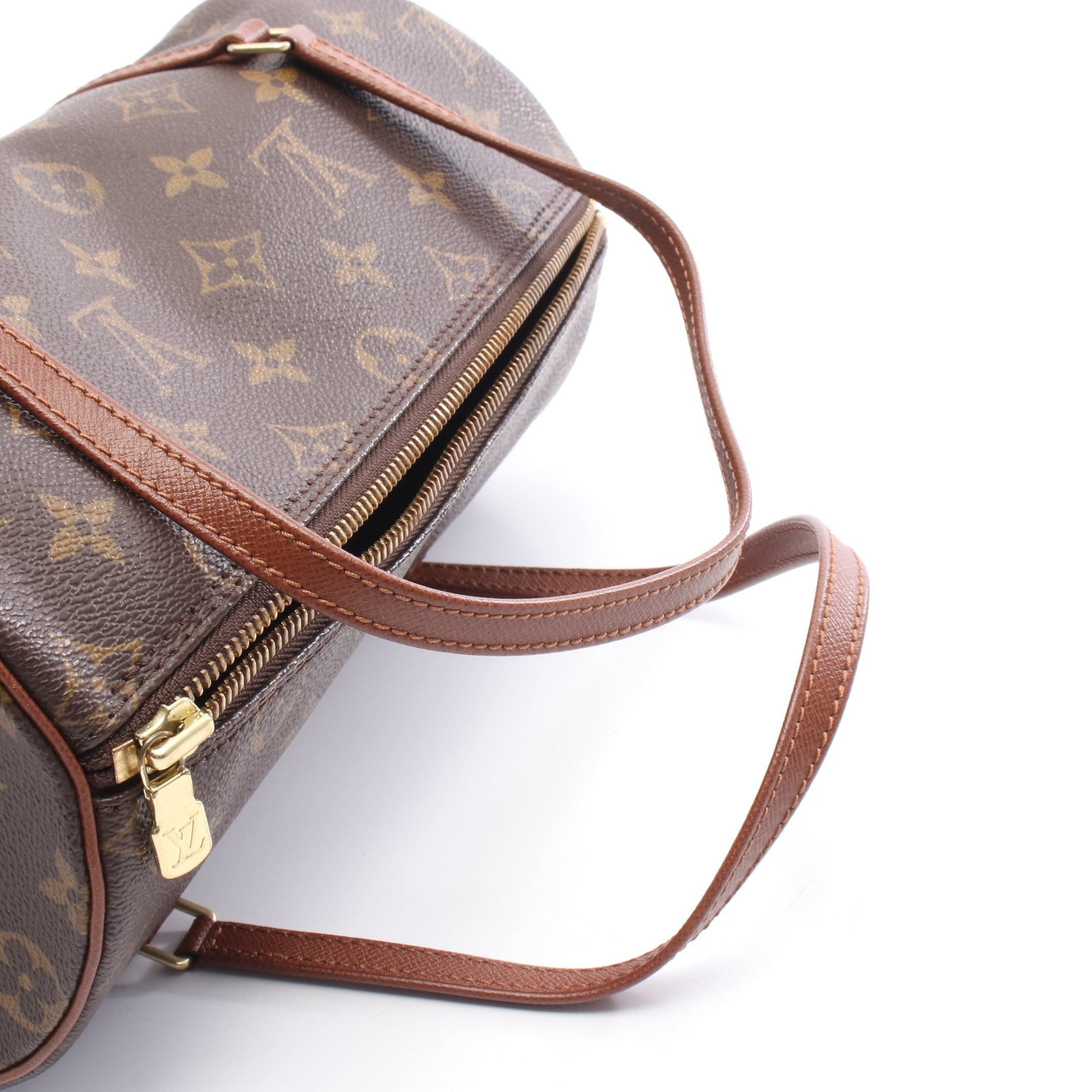 パピヨン30 モノグラム 旧型 ハンドバッグ PVC レザー ブラウン ルイ