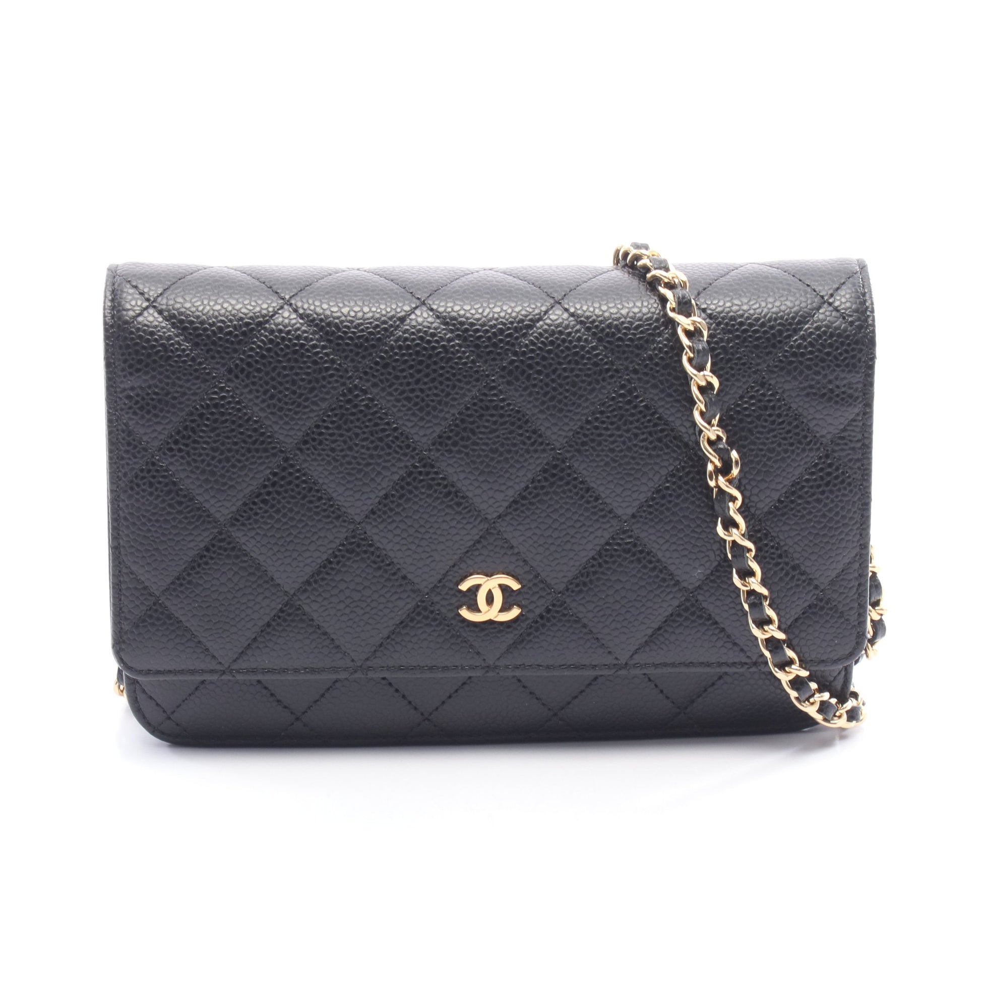 マトラッセ チェーンウォレット キャビアスキン ブラック ゴールド金具 シャネル バッグ CHANEL