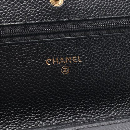 マトラッセ チェーンウォレット キャビアスキン ブラック ゴールド金具 シャネル バッグ CHANEL