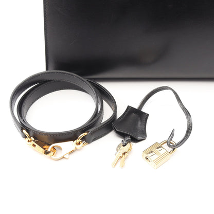 ケリー28 ハンドバッグ ボックスカーフ ブラック ゴールド金具 外縫い 2WAY ○Z刻印 エルメス バッグ HERMES