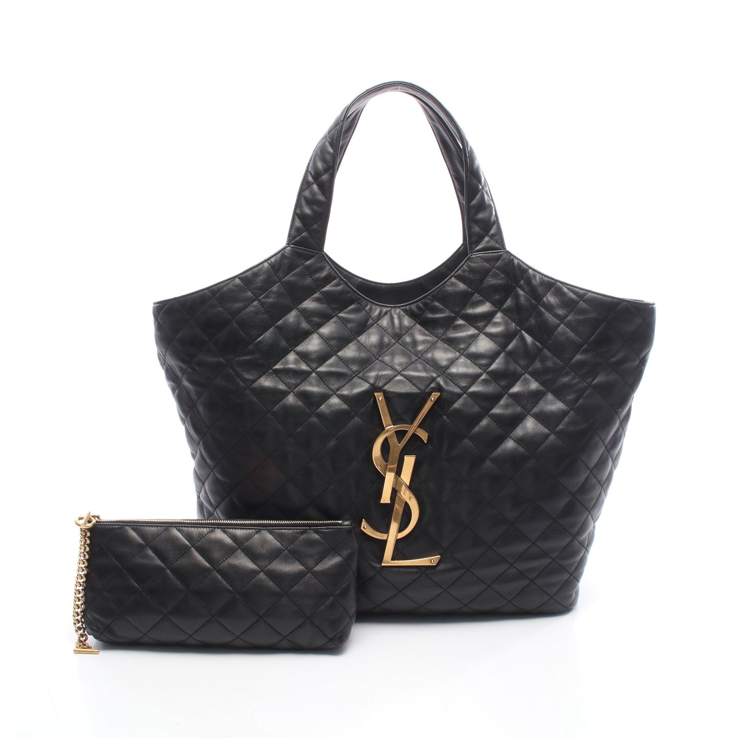 イカール マキシ ハンドバッグ トートバッグ レザー ブラック サンローランパリ バッグ SAINT LAURENT PARIS