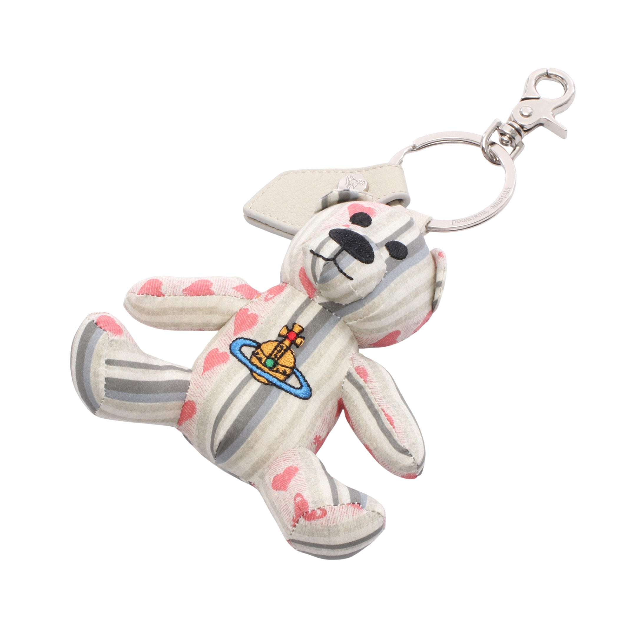 TEDDY BEAR キーホルダー バッグチャーム ファブリック グレーグリーン