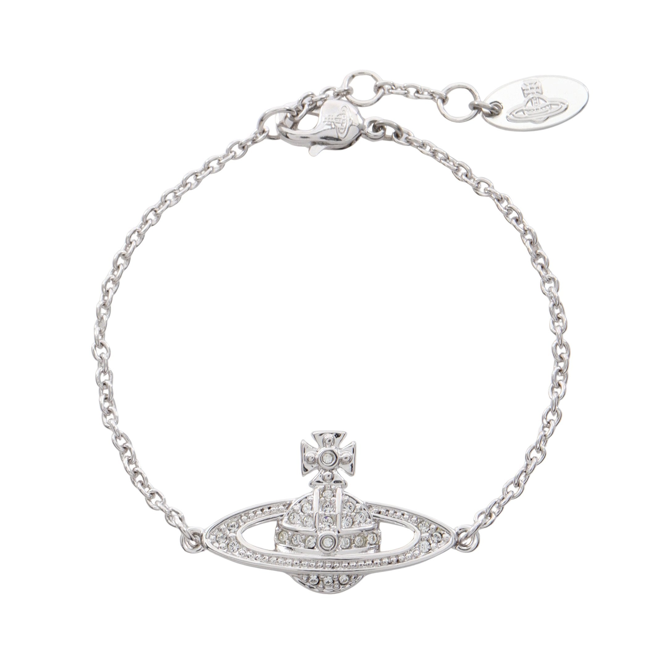 Vivienne Westwood ラインストーン ブレスレット MINI BAS RELIEF ブレスレット ラインストーン シルバー クリア