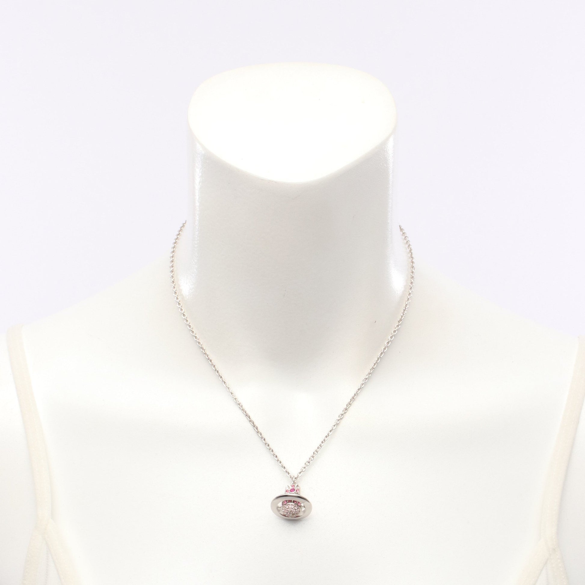 KIKA ORB ネックレス ラインストーン シルバー ピンク ヴィヴィアンウエストウッド アクセサリー Vivienne Westwood