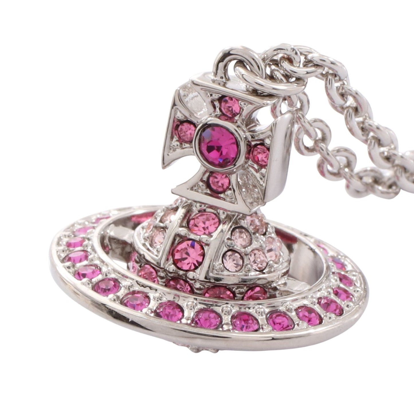 KIKA ORB ネックレス ラインストーン シルバー ピンク ヴィヴィアンウエストウッド アクセサリー Vivienne Westwood