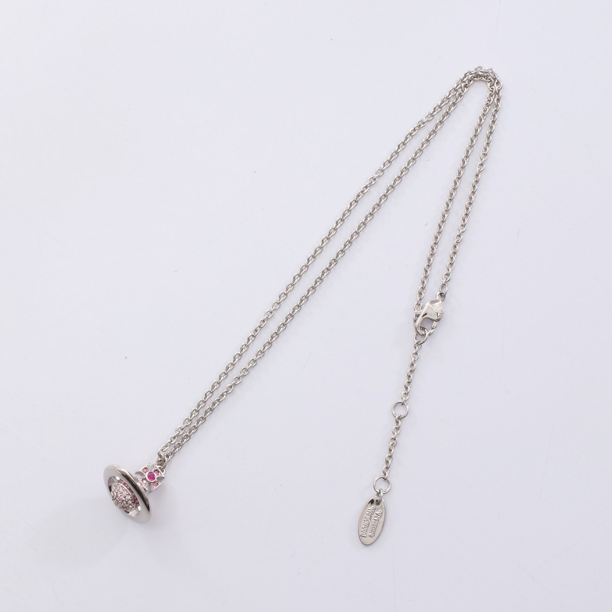 KIKA ORB ネックレス ラインストーン シルバー ピンク ヴィヴィアンウエストウッド アクセサリー Vivienne Westwood