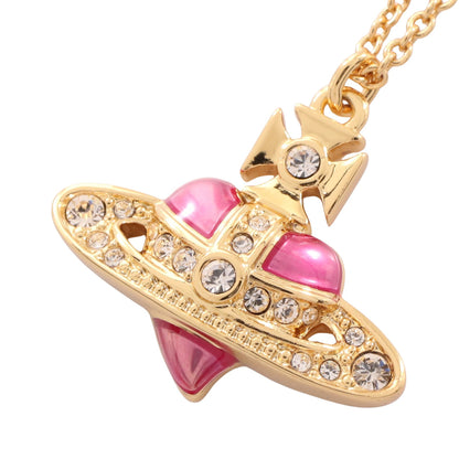 DIAMANTE HEART ネックレス GP ラインストーン ゴールド ピンク クリア ヴィヴィアンウエストウッド アクセサリー Vivienne Westwood