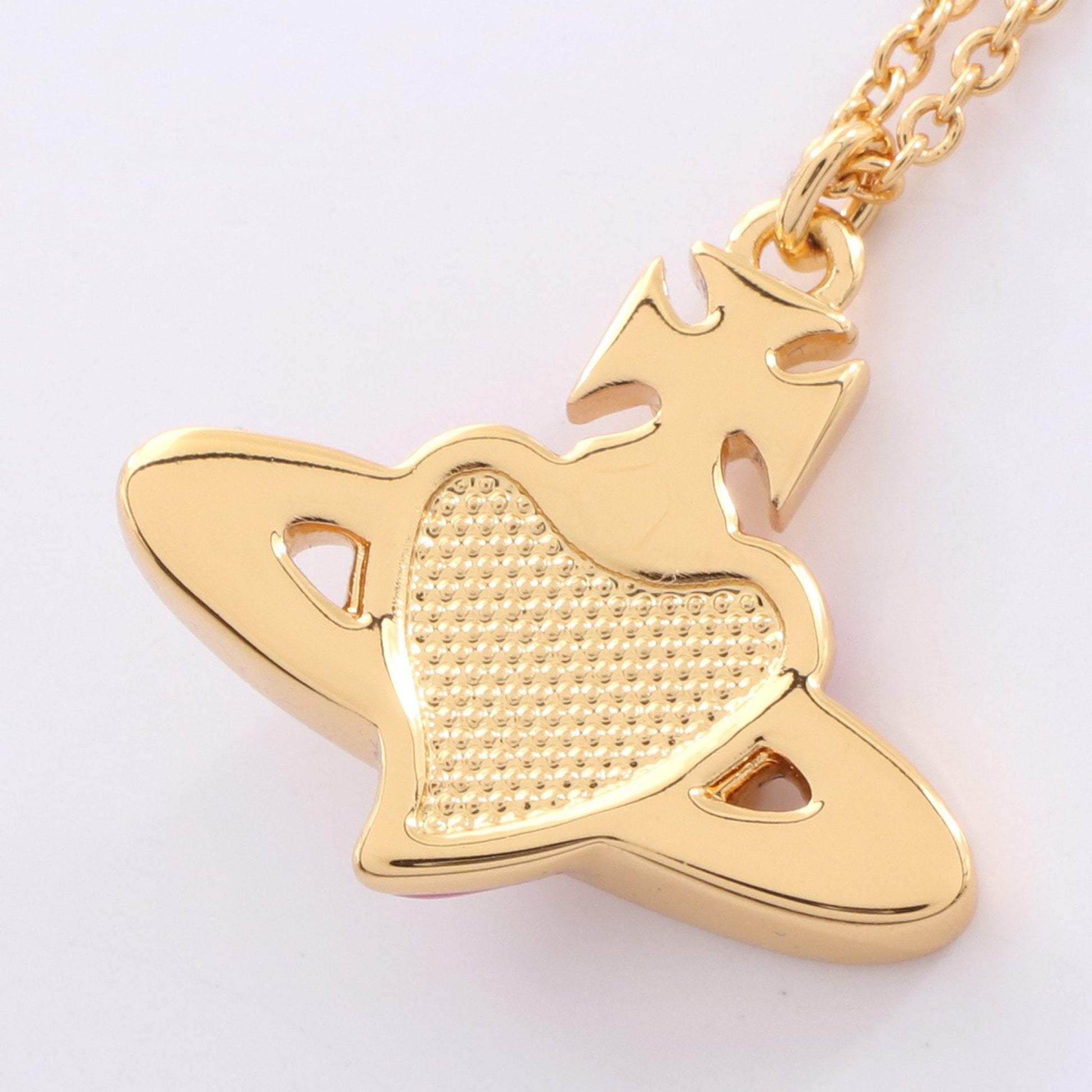 DIAMANTE HEART ネックレス GP ラインストーン ゴールド ピンク クリア ヴィヴィアンウエストウッド アクセサリー Vivienne Westwood