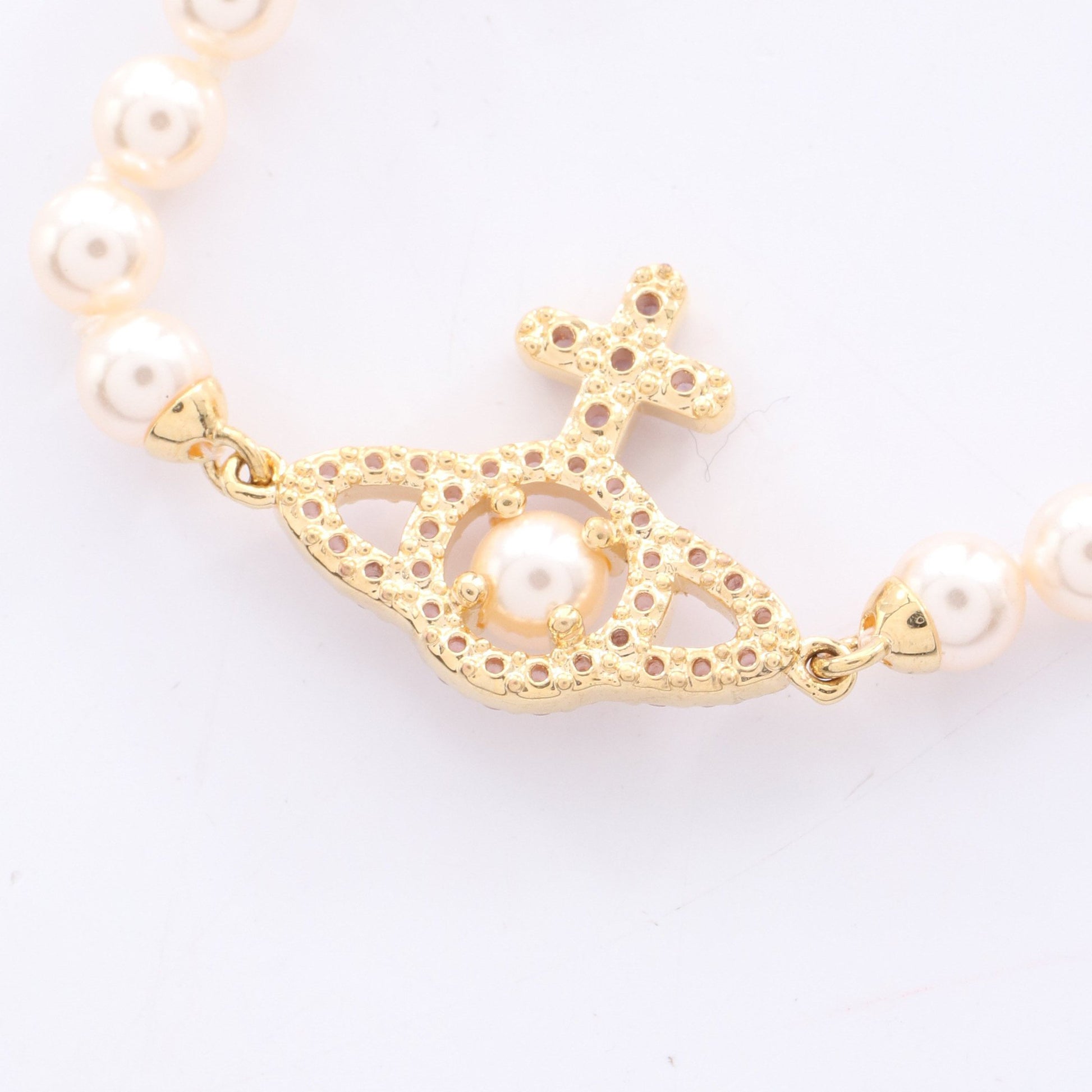 OLYMPIA PEARL ブレスレット フェイクパール GP ラインストーン ホワイト ゴールド ライトパープル ヴィヴィアンウエストウッド アクセサリー Vivienne Westwood