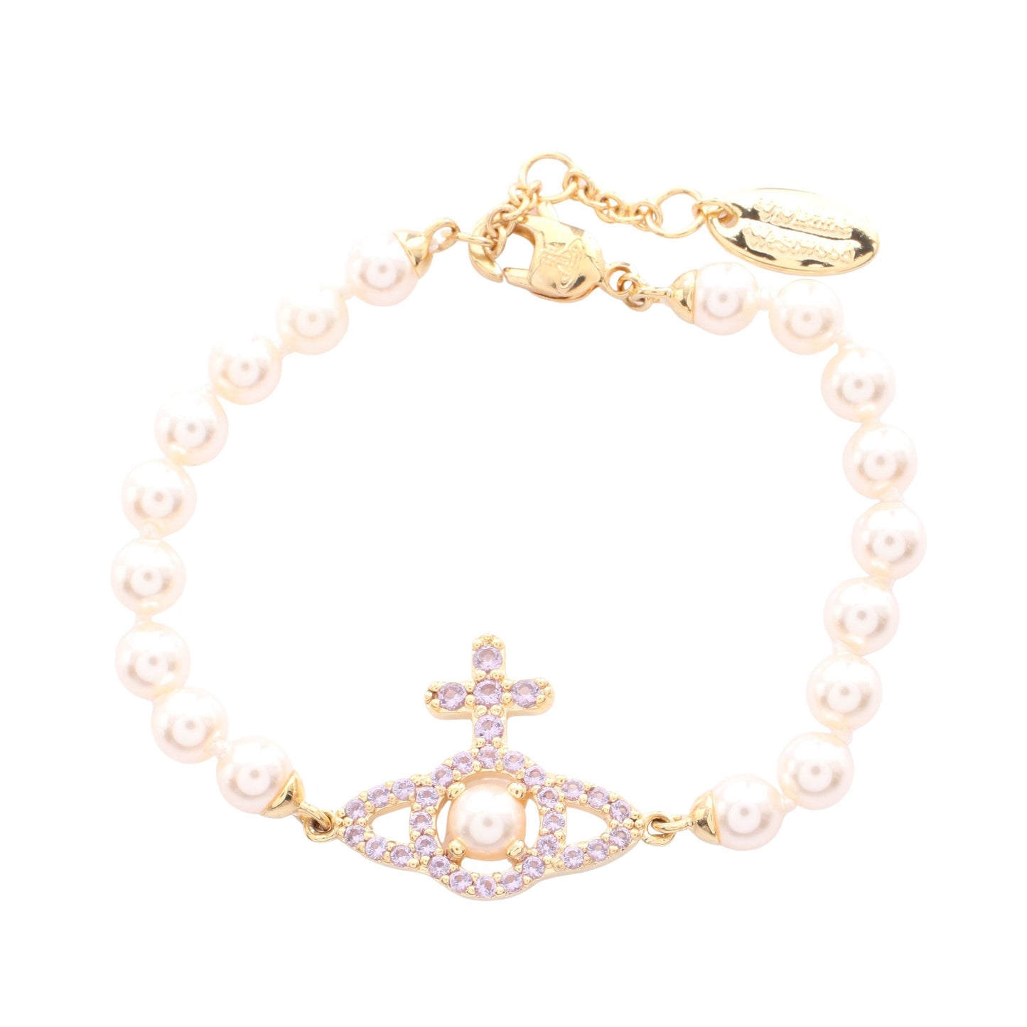 OLYMPIA PEARL ブレスレット フェイクパール GP ラインストーン ホワイト ゴールド ライトパープル ヴィヴィアンウエストウッド アクセサリー Vivienne Westwood
