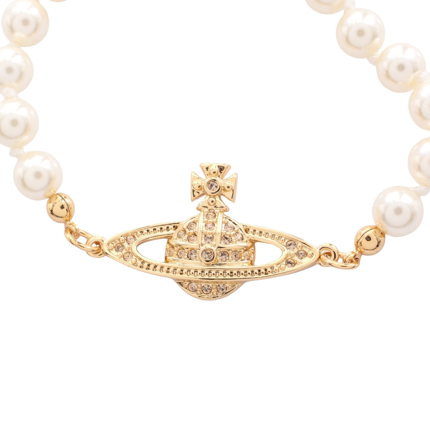 MINI BAS RELIEF ブレスレット フェイクパール GP ラインストーン ホワイト ゴールド クリア ヴィヴィアンウエストウッド アクセサリー Vivienne Westwood