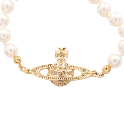 MINI BAS RELIEF ブレスレット フェイクパール GP ラインストーン ホワイト ゴールド クリア ヴィヴィアンウエストウッド アクセサリー Vivienne Westwood