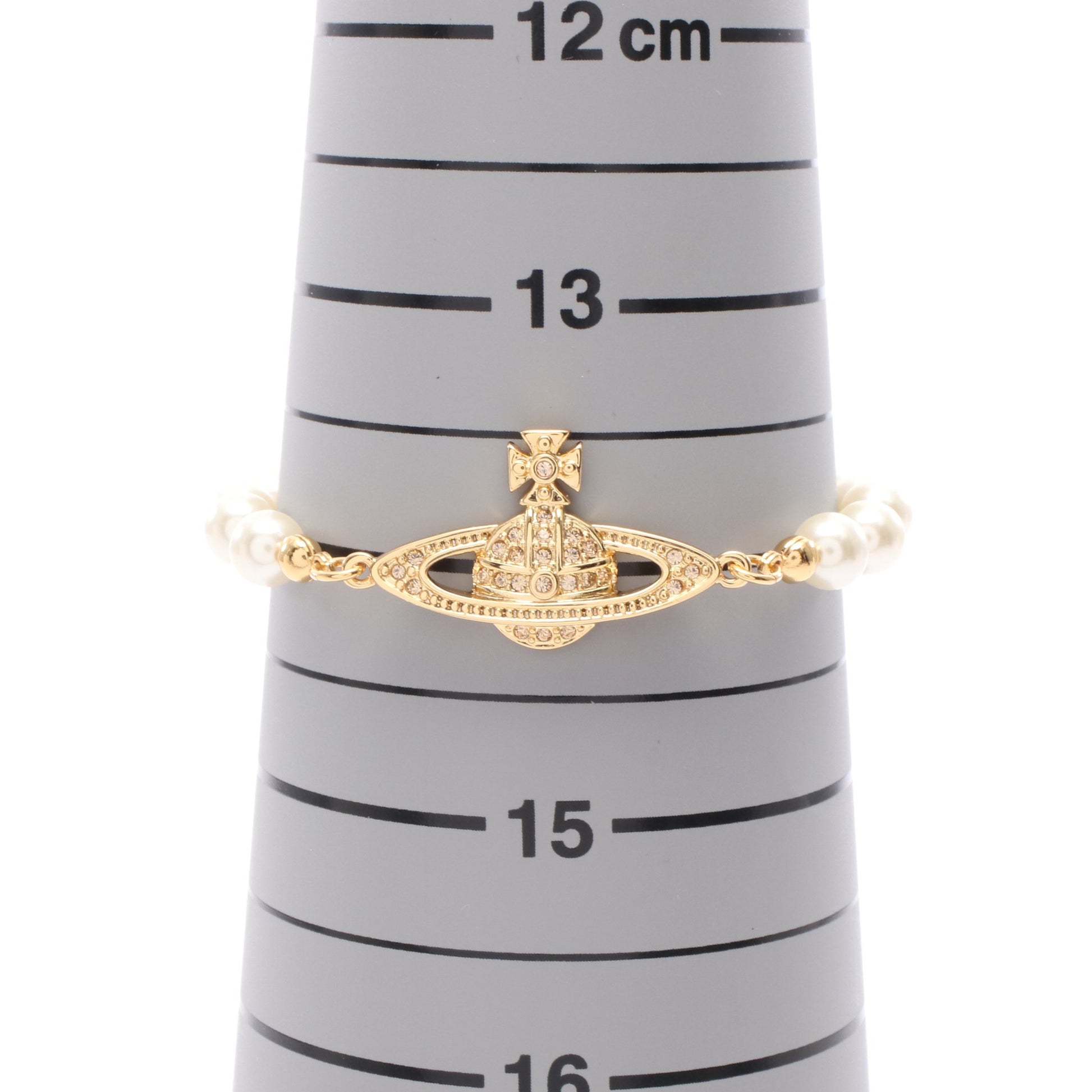 MINI BAS RELIEF ブレスレット フェイクパール GP ラインストーン ホワイト ゴールド クリア ヴィヴィアンウエストウッド アクセサリー Vivienne Westwood