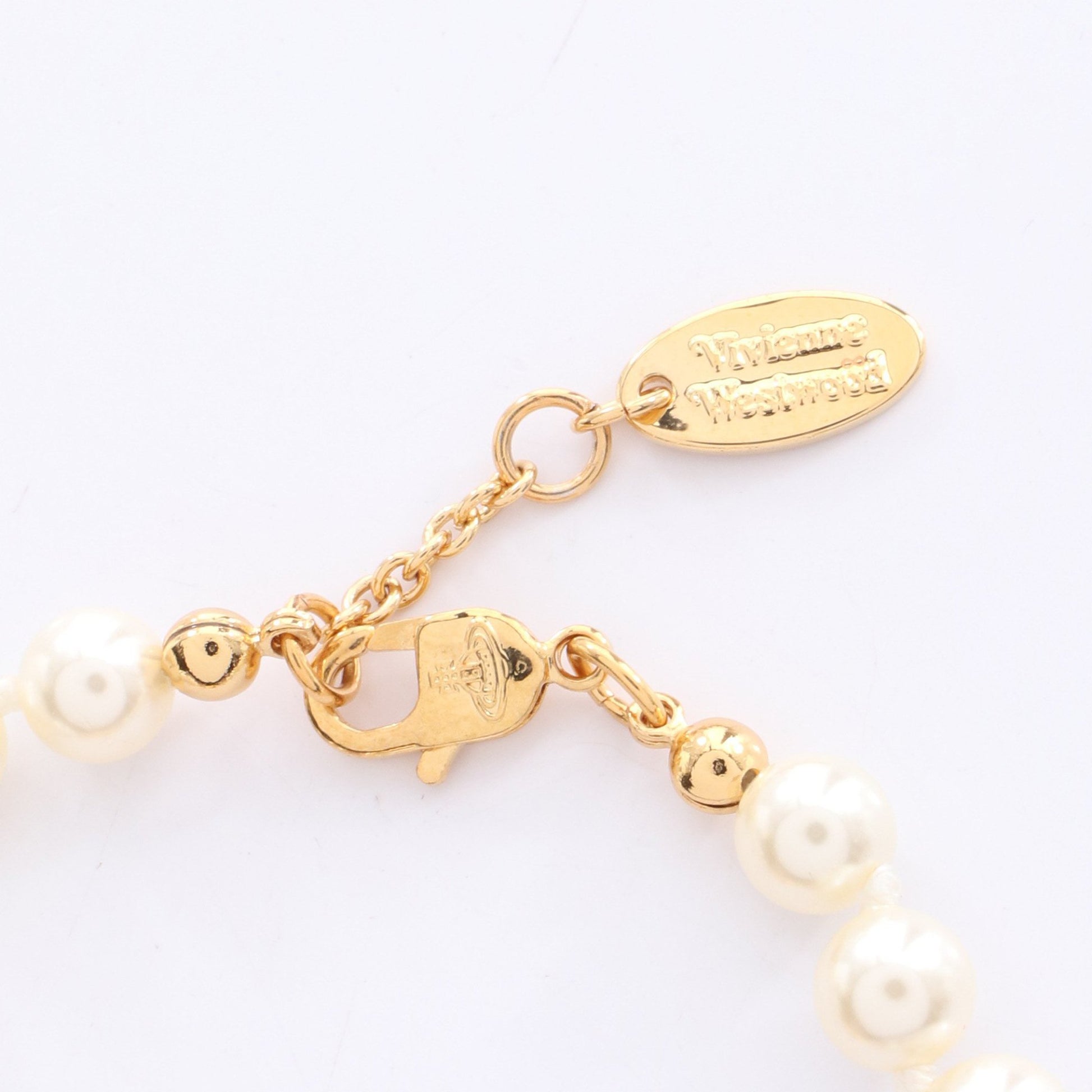 MINI BAS RELIEF ブレスレット フェイクパール GP ラインストーン ホワイト ゴールド クリア ヴィヴィアンウエストウッド アクセサリー Vivienne Westwood