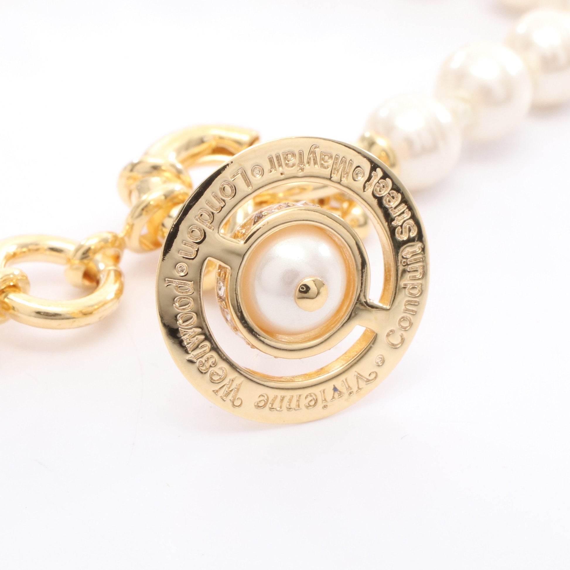 ALEKSA ブレスレット フェイクパール GP ラインストーン ホワイト ゴールド クリア ヴィヴィアンウエストウッド アクセサリー Vivienne Westwood