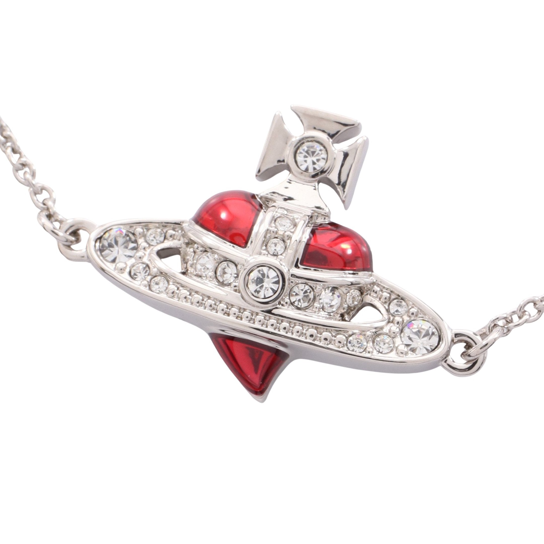 Vivienne Westwood DIAMANTE HEART ブレスレット NEW DIAMANTE HEART ブレスレット ラインストーン シルバー レッド