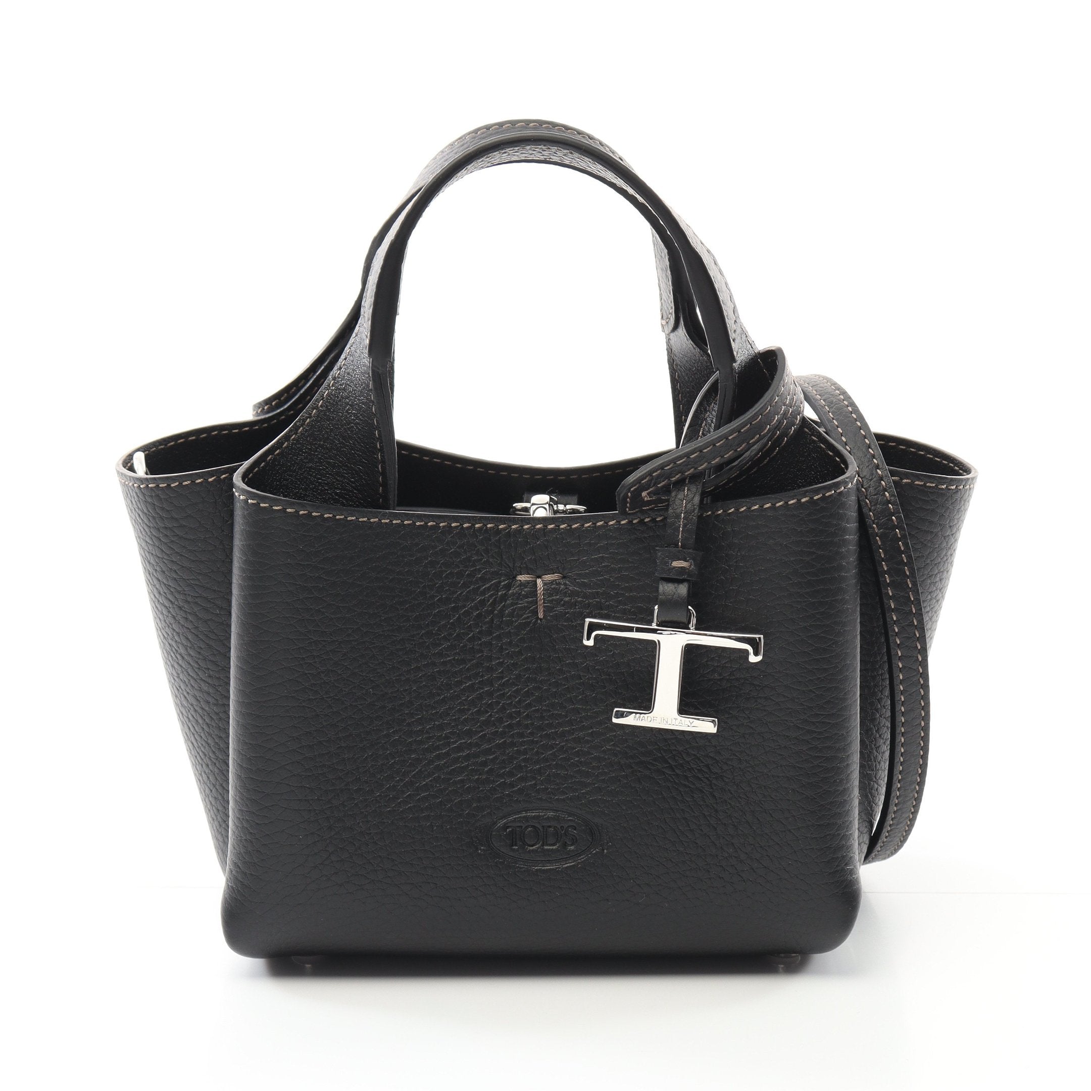 Tタイムレス マイクロ ハンドバッグ レザー ブラック 2WAY トッズ – RECLO