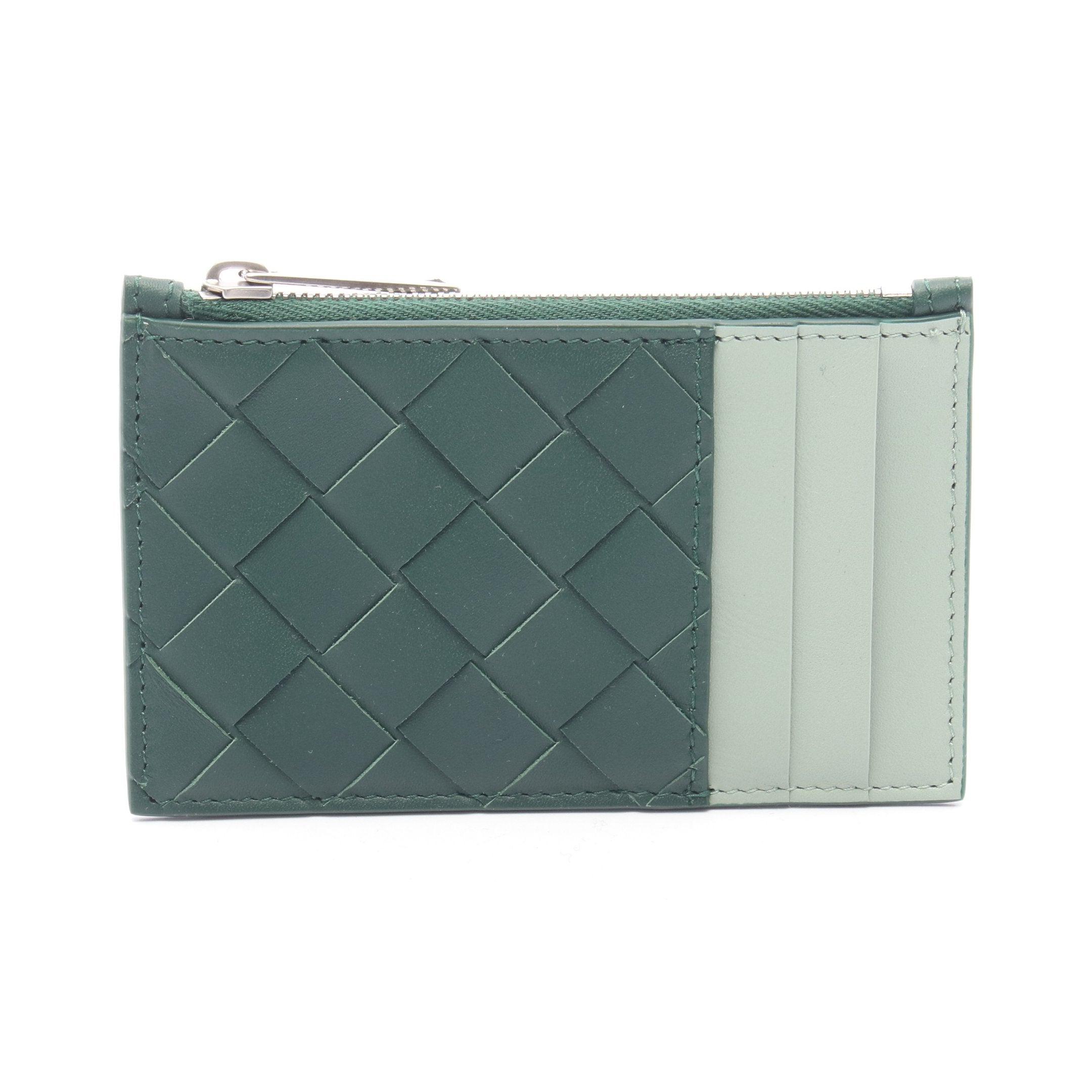 イントレチャート コインケース レザー ダークグリーン ライトグリーン