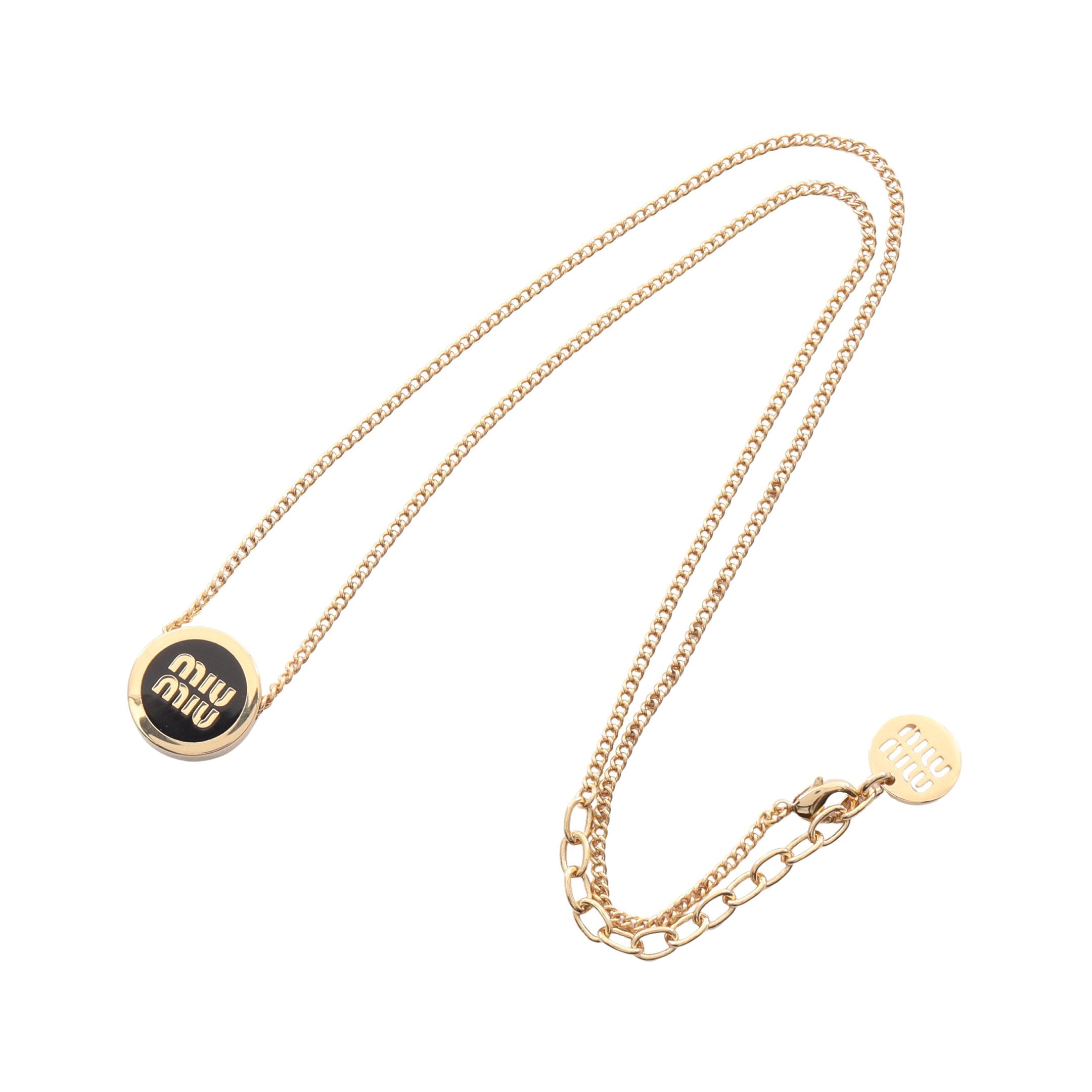 ネックレス ロゴ GP ゴールド ブラック ミュウミュウ – RECLO