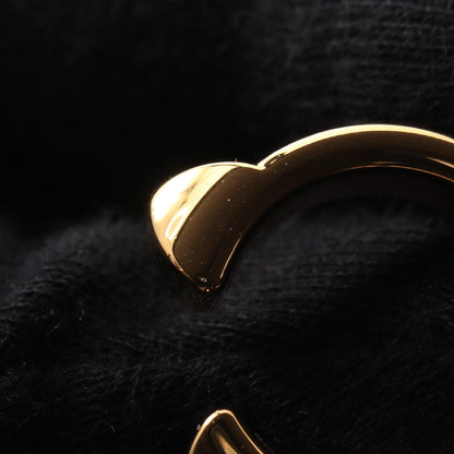 アテナ ドゥブル クルー リング 指輪 GP レザー ゴールド ブラック エルメス アクセサリー HERMES
