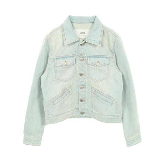 トラッカー デニムジャケット コットン ライトブルー アミアレクサンドルマテュッシ