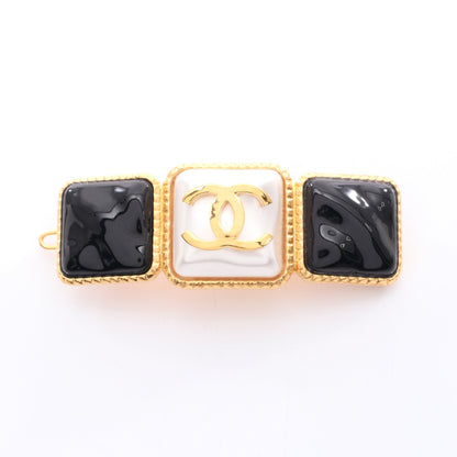 グリポア ココマーク バレッタ GP フェイクパール ガラス ゴールド ホワイト ブラック B20K シャネル アクセサリー CHANEL