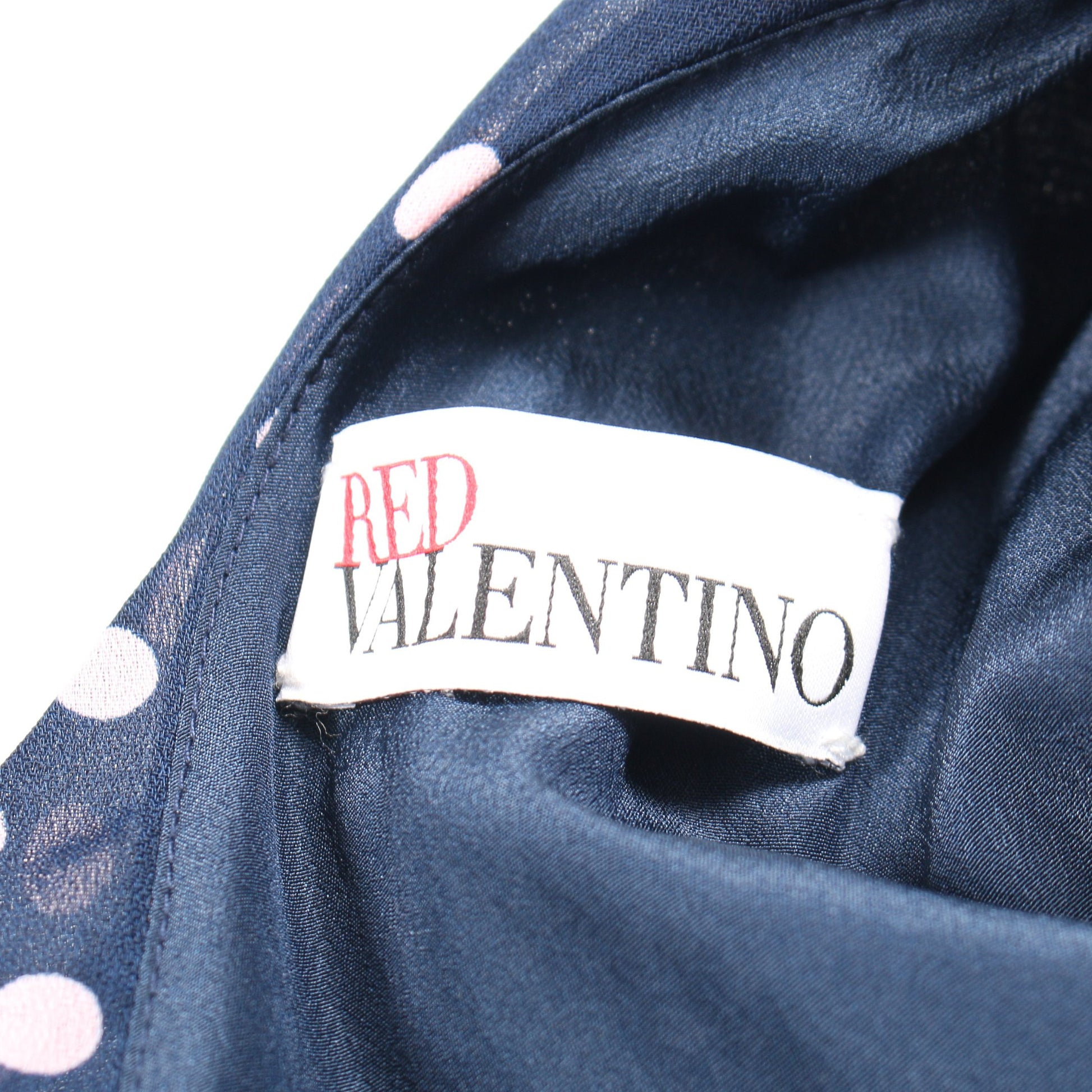 ワンピース 五分袖 ドット ネイビー ピンク リボン レッドヴァレンティノ ワンピース RED VALENTINO