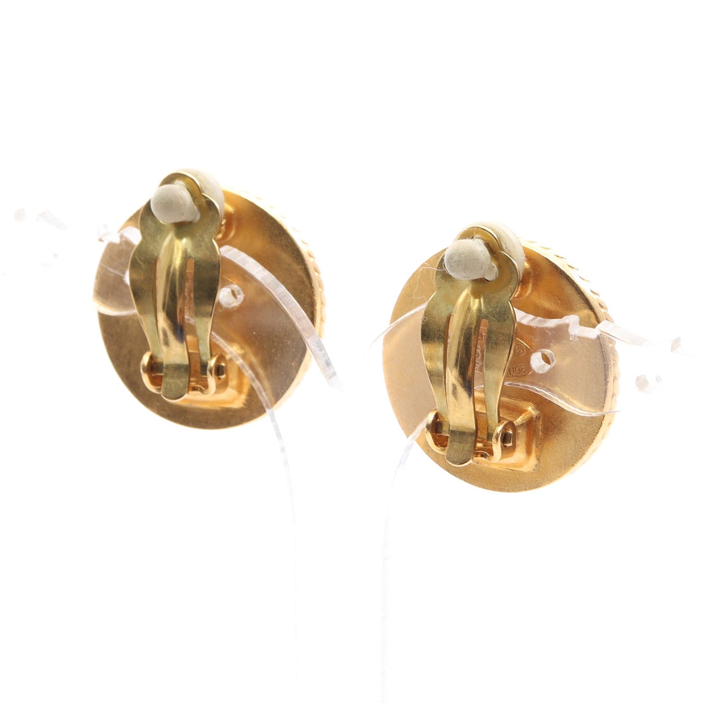 ココマーク ラウンド シェル イヤリング GP ゴールド ホワイト ブラック 95P シャネル