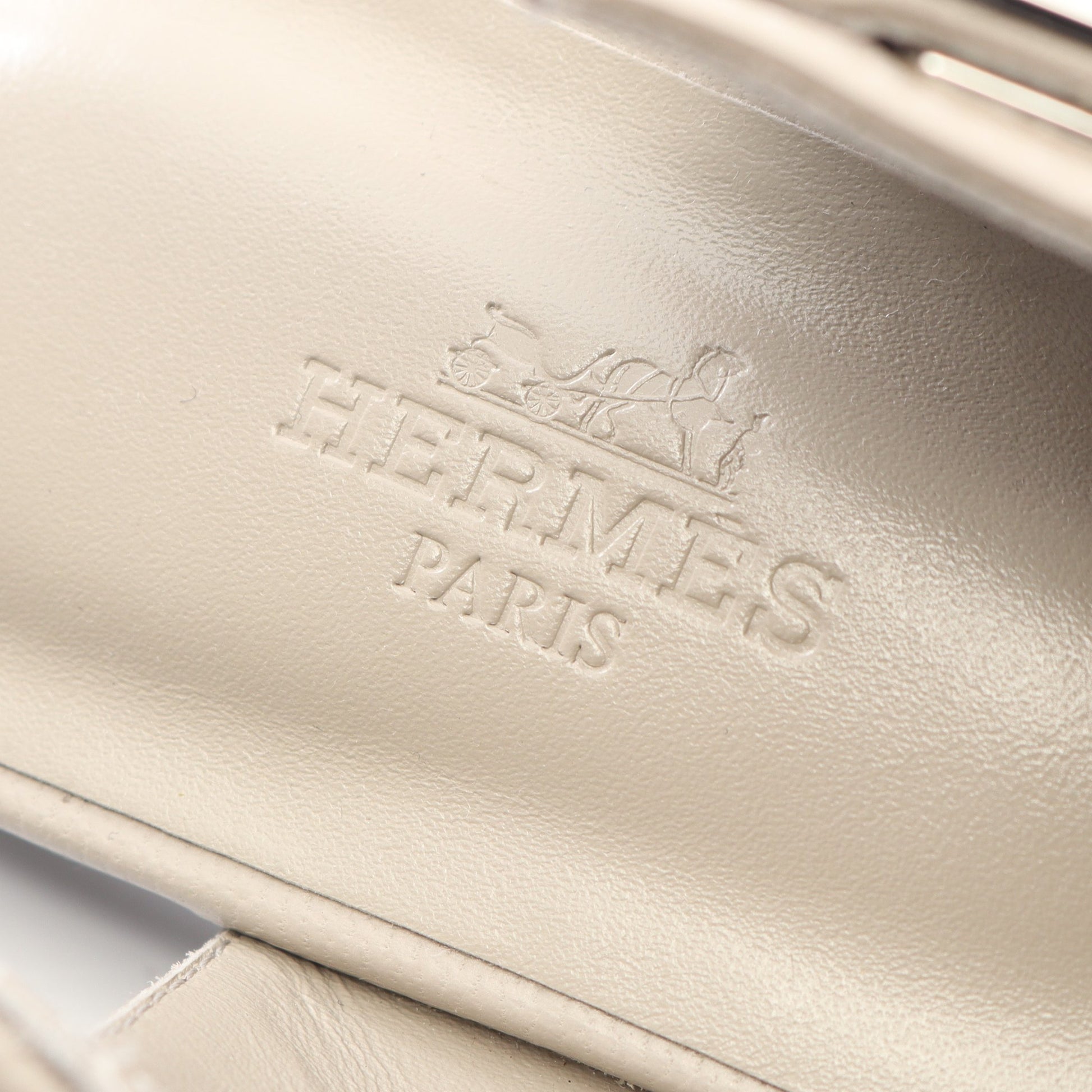 リングバック ラブリー パンプス レザー グレーベージュ エルメス シューズ HERMES