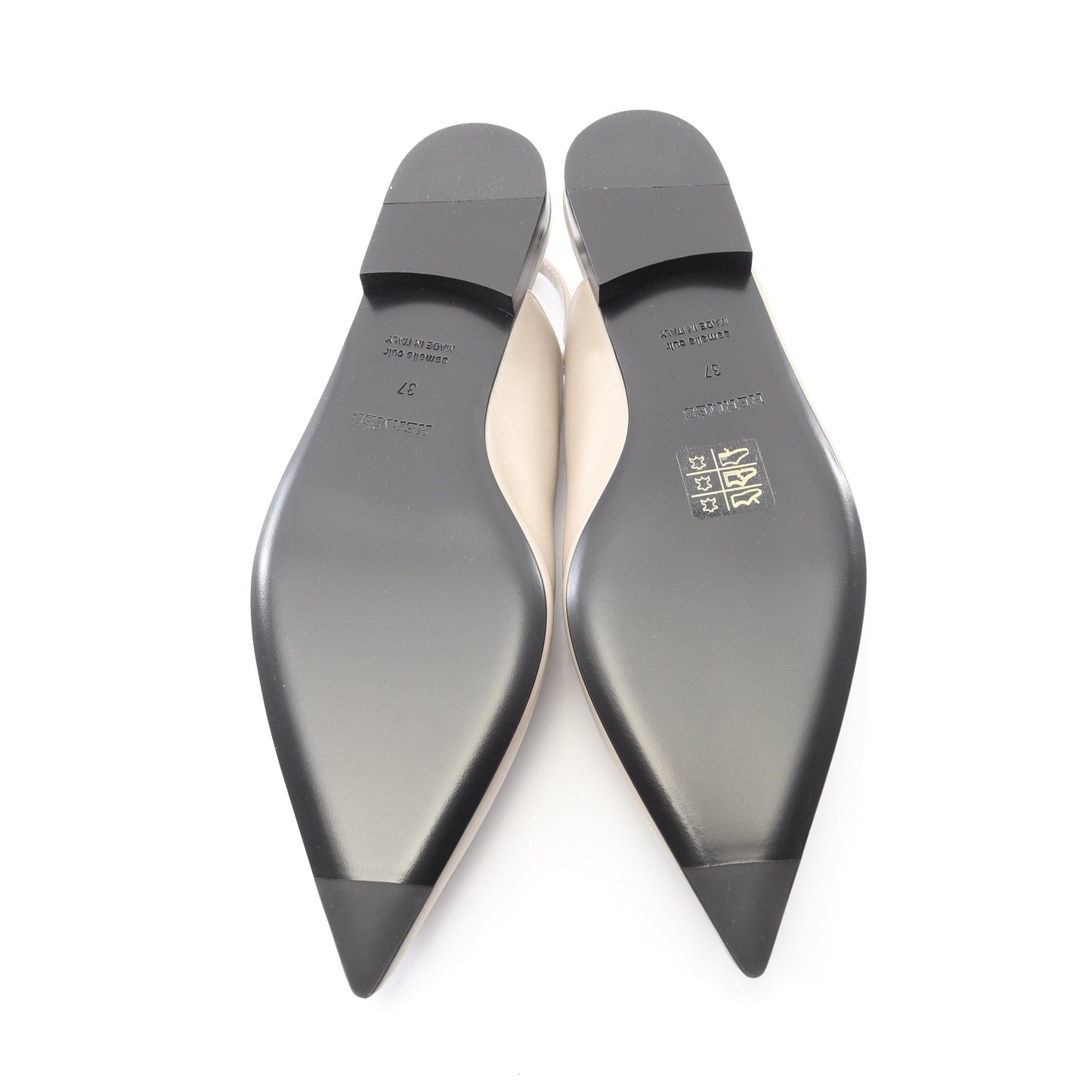 リングバック ラブリー パンプス レザー グレーベージュ エルメス シューズ HERMES