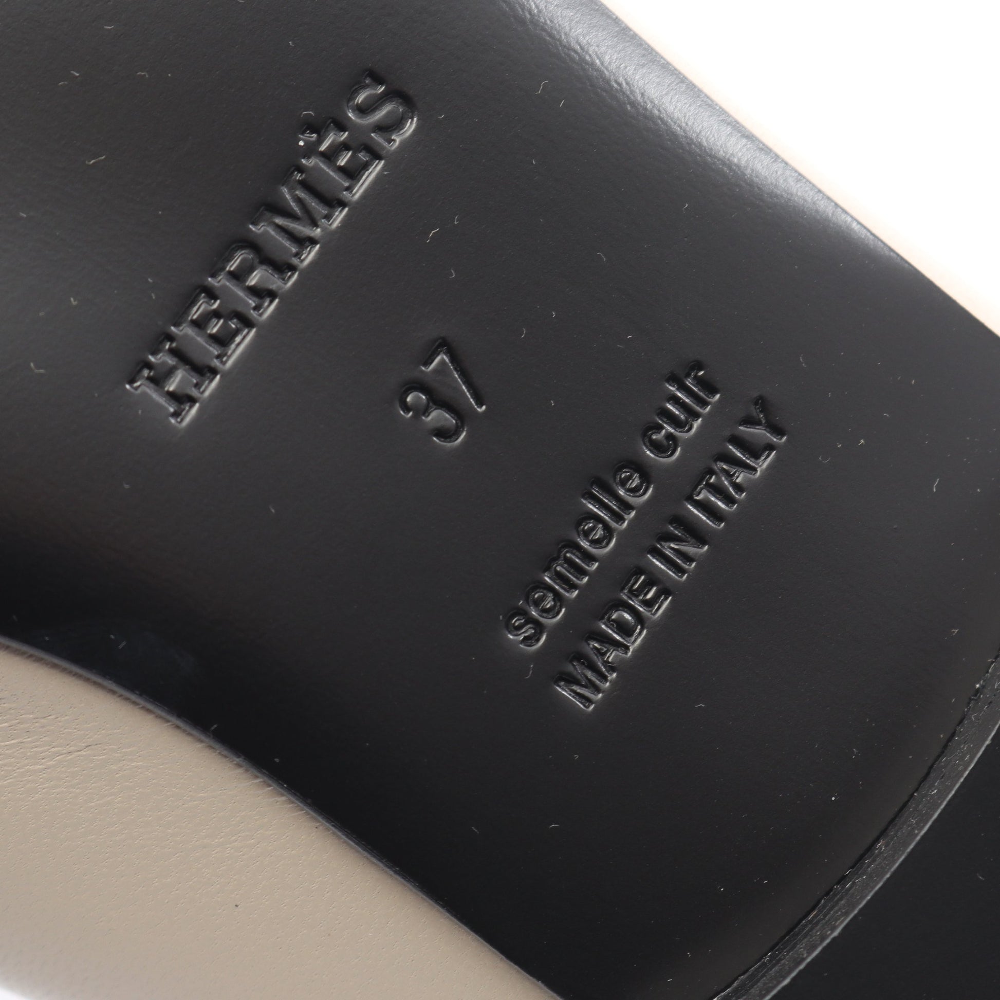 リングバック ラブリー パンプス レザー グレーベージュ エルメス シューズ HERMES