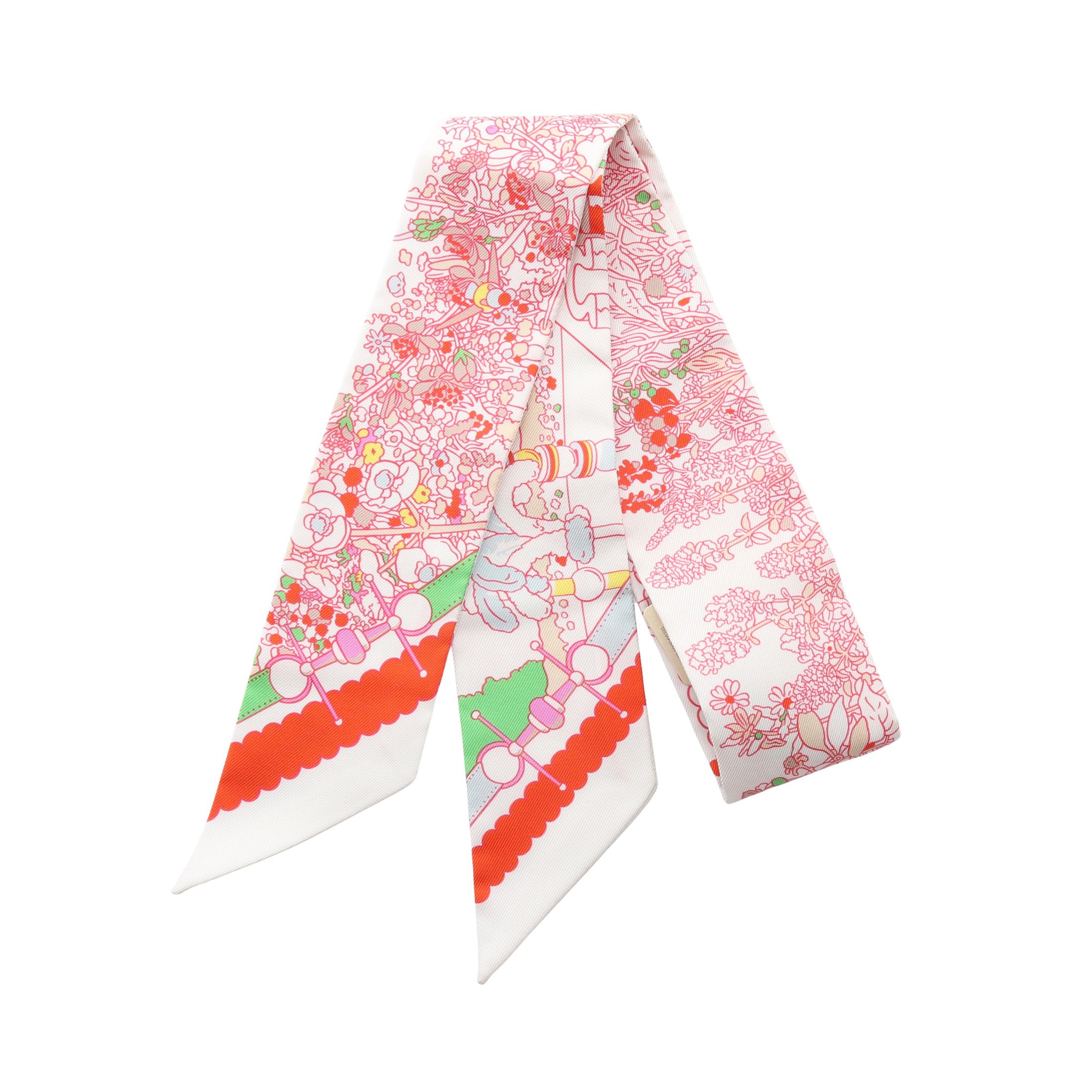 ツイリー Pony Pit Stop リボン スカーフ シルク オフホワイト