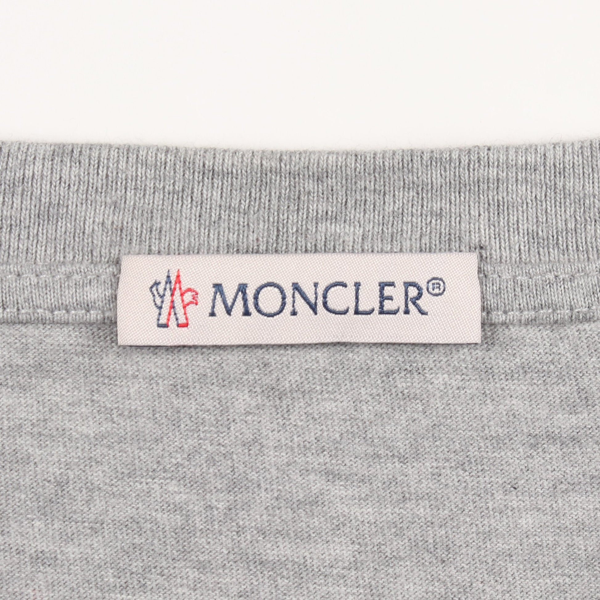 Tシャツ 半袖Tシャツ クルーネック サークルロゴ ラバー コットン グレー モンクレール トップス MONCLER