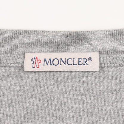 Tシャツ 半袖Tシャツ クルーネック サークルロゴ ラバー コットン グレー モンクレール トップス MONCLER