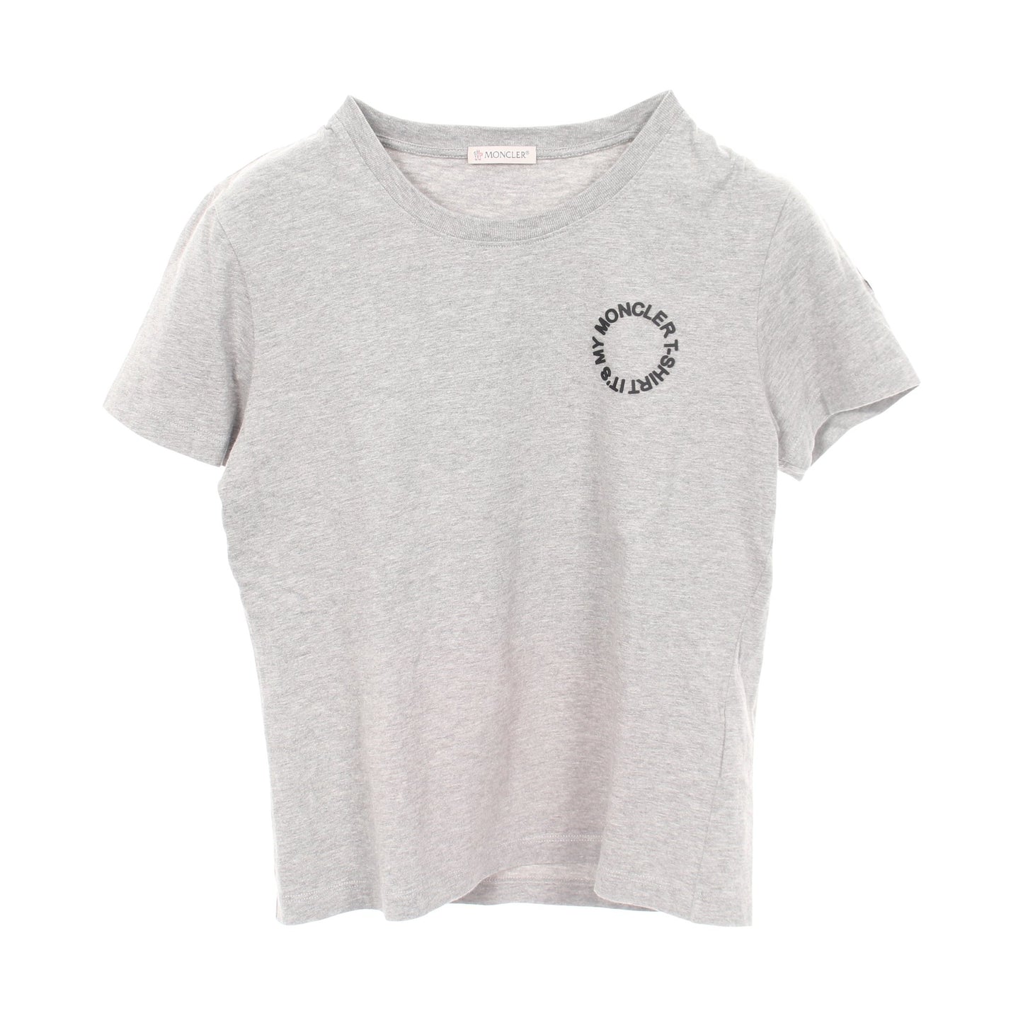 Tシャツ 半袖Tシャツ クルーネック サークルロゴ ラバー コットン グレー モンクレール トップス MONCLER