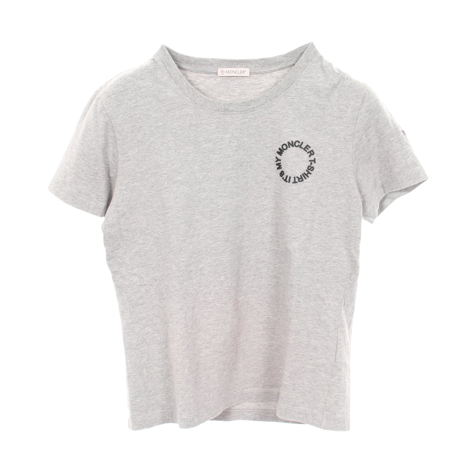 Tシャツ 半袖Tシャツ クルーネック サークルロゴ ラバー コットン グレー モンクレール トップス MONCLER