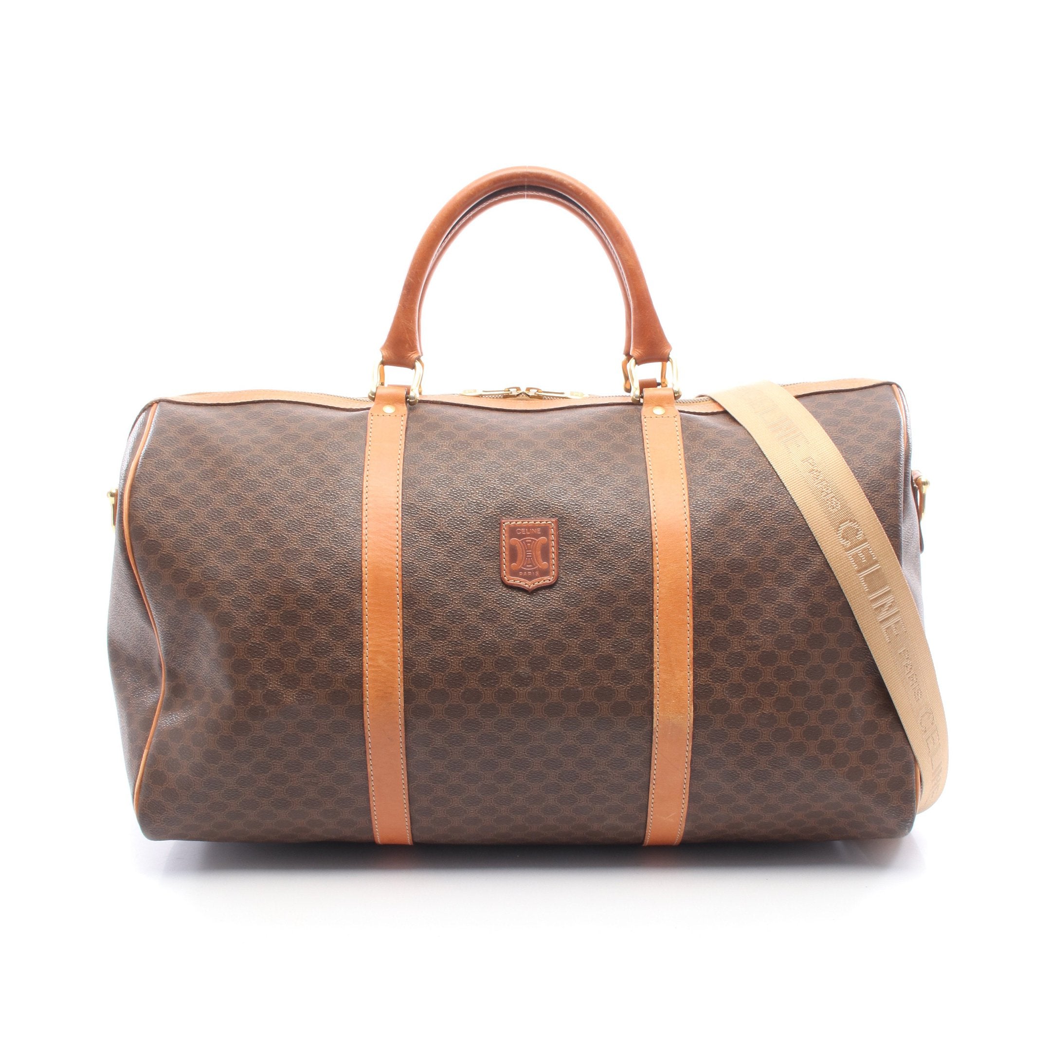 マカダム ボストンバッグ レザー PVC ブラウン ダークブラウン 2WAY